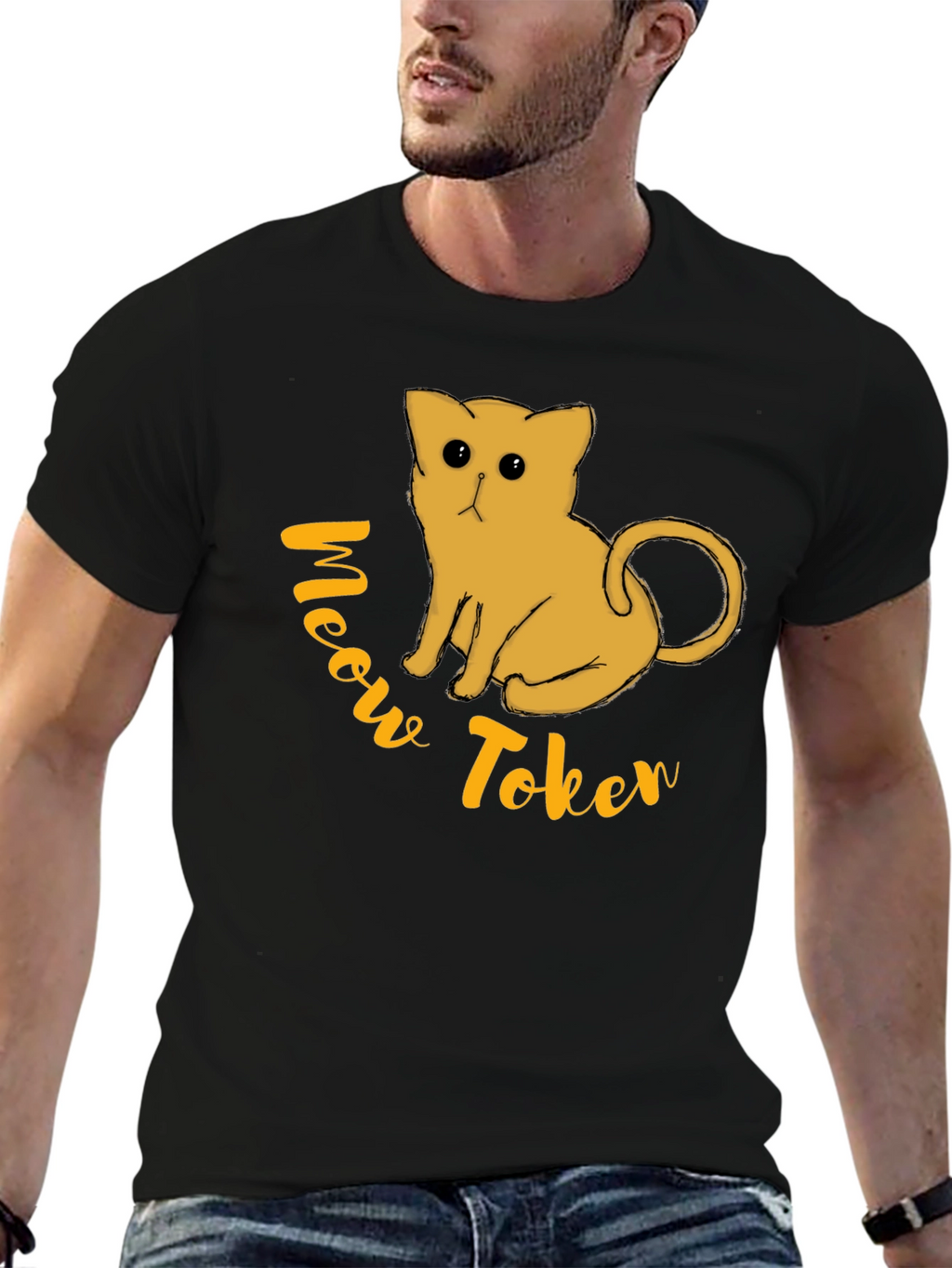 Meow Token Graphic T-Shirt - Black