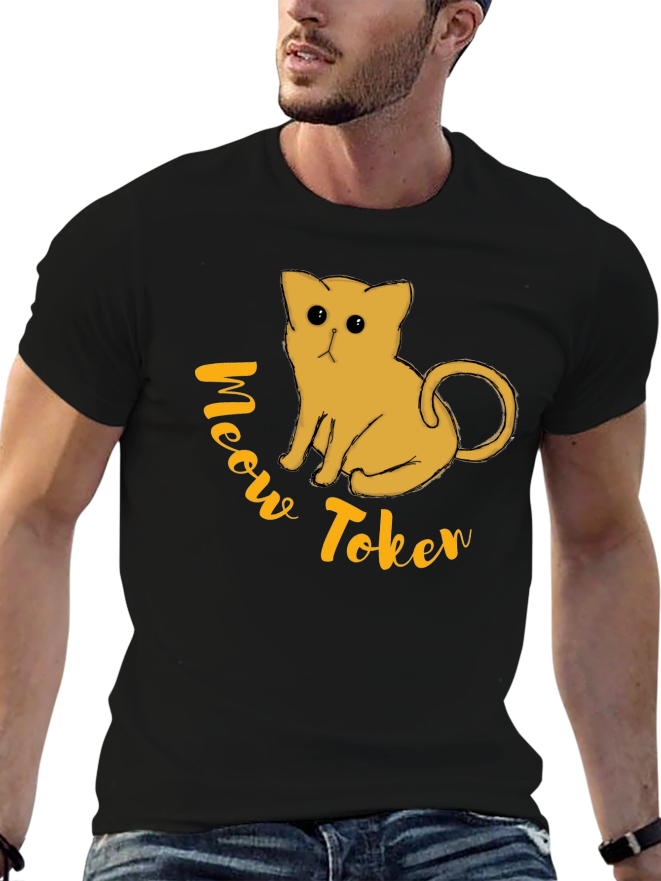 Meow Token Graphic T-Shirt - Black