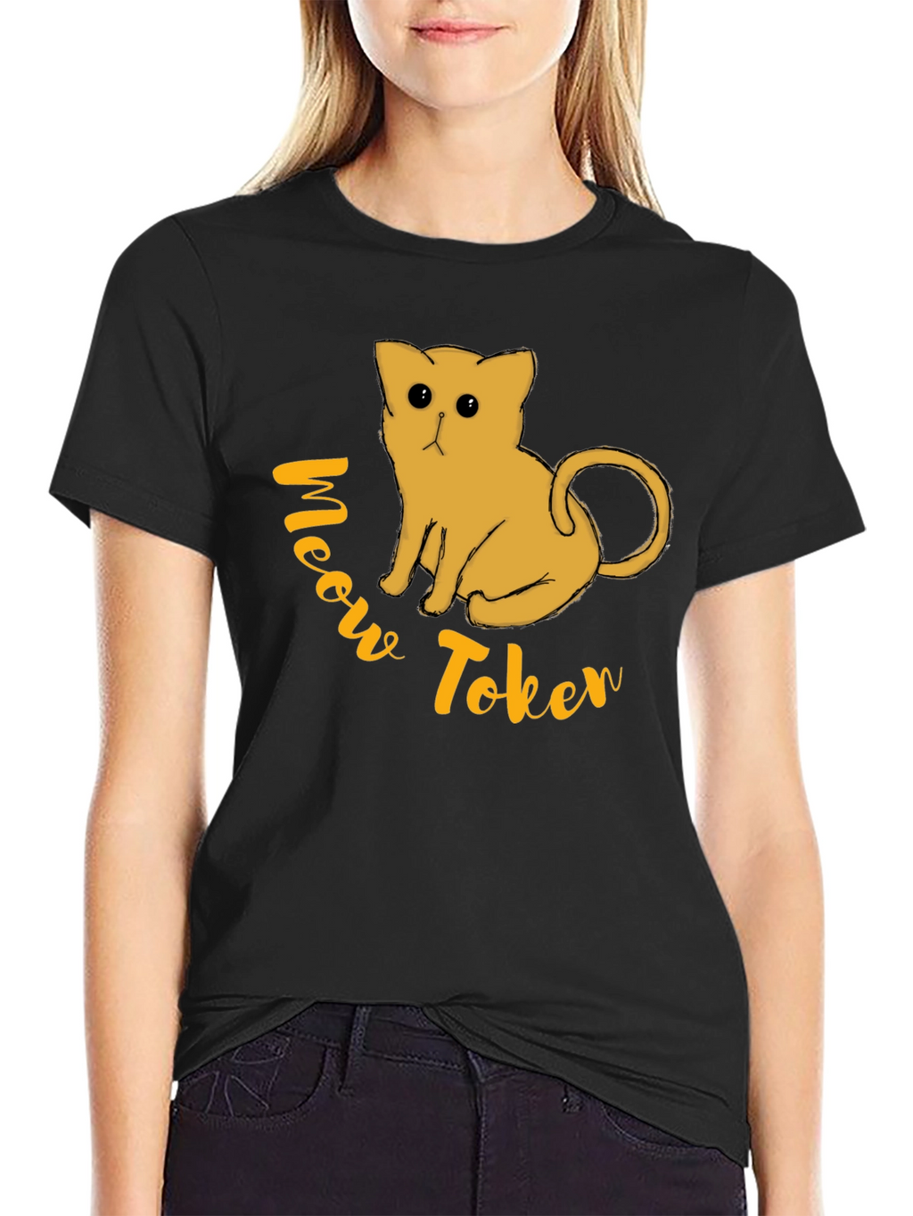 Meow Token Graphic T-Shirt - Black