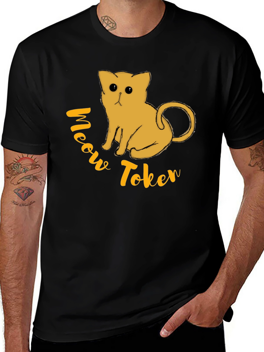 Meow Token Graphic T-Shirt - Black