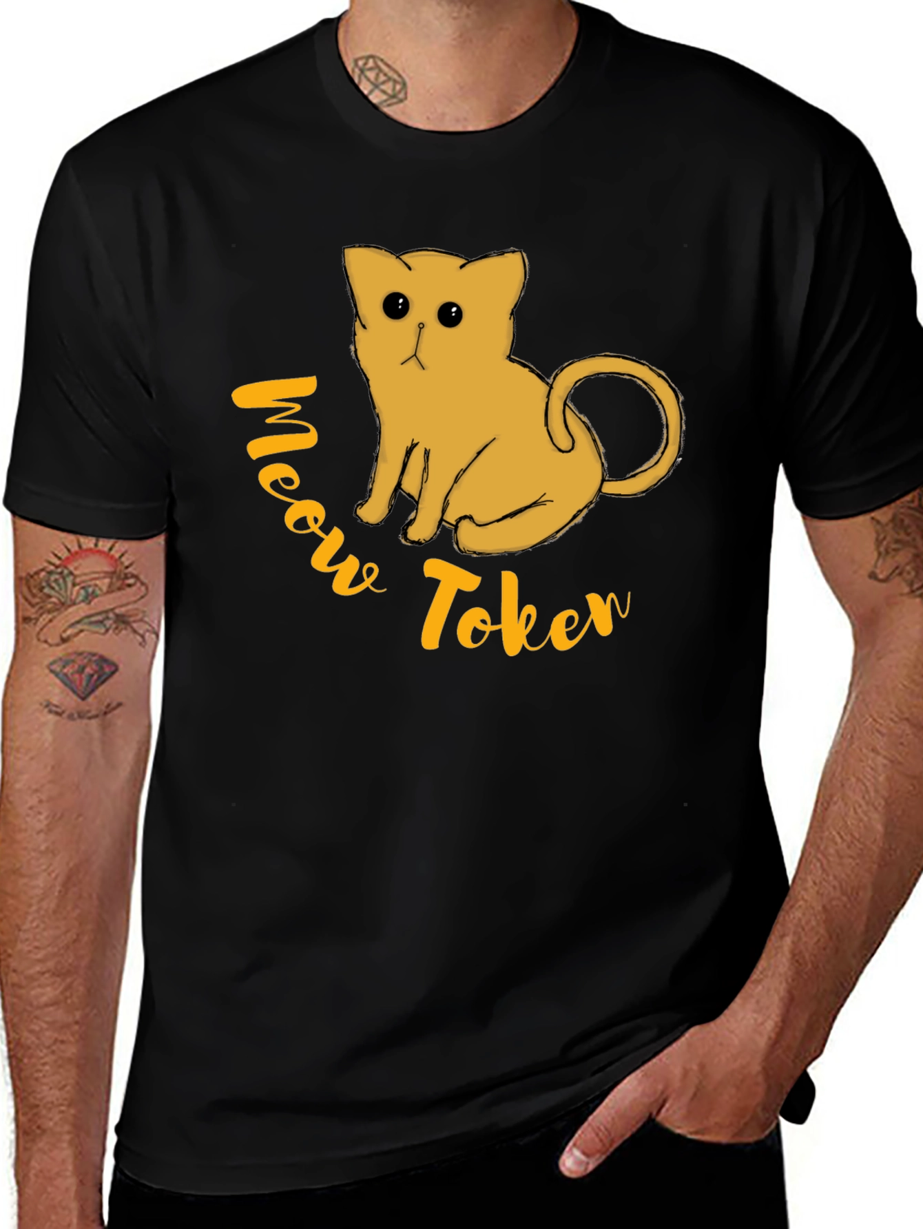 Meow Token Graphic T-Shirt - Black