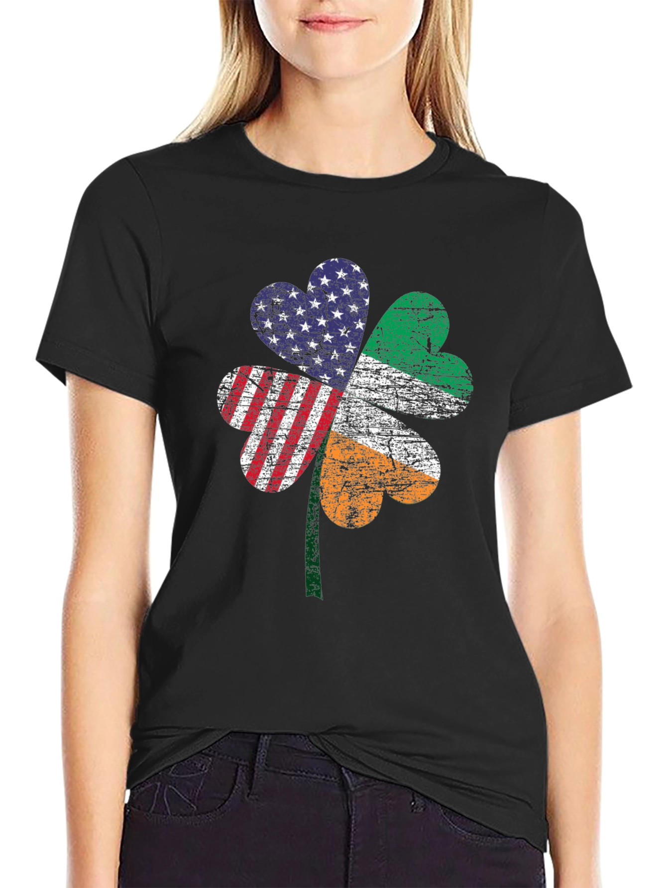Irish-American Flag Shamrock T-Shirt