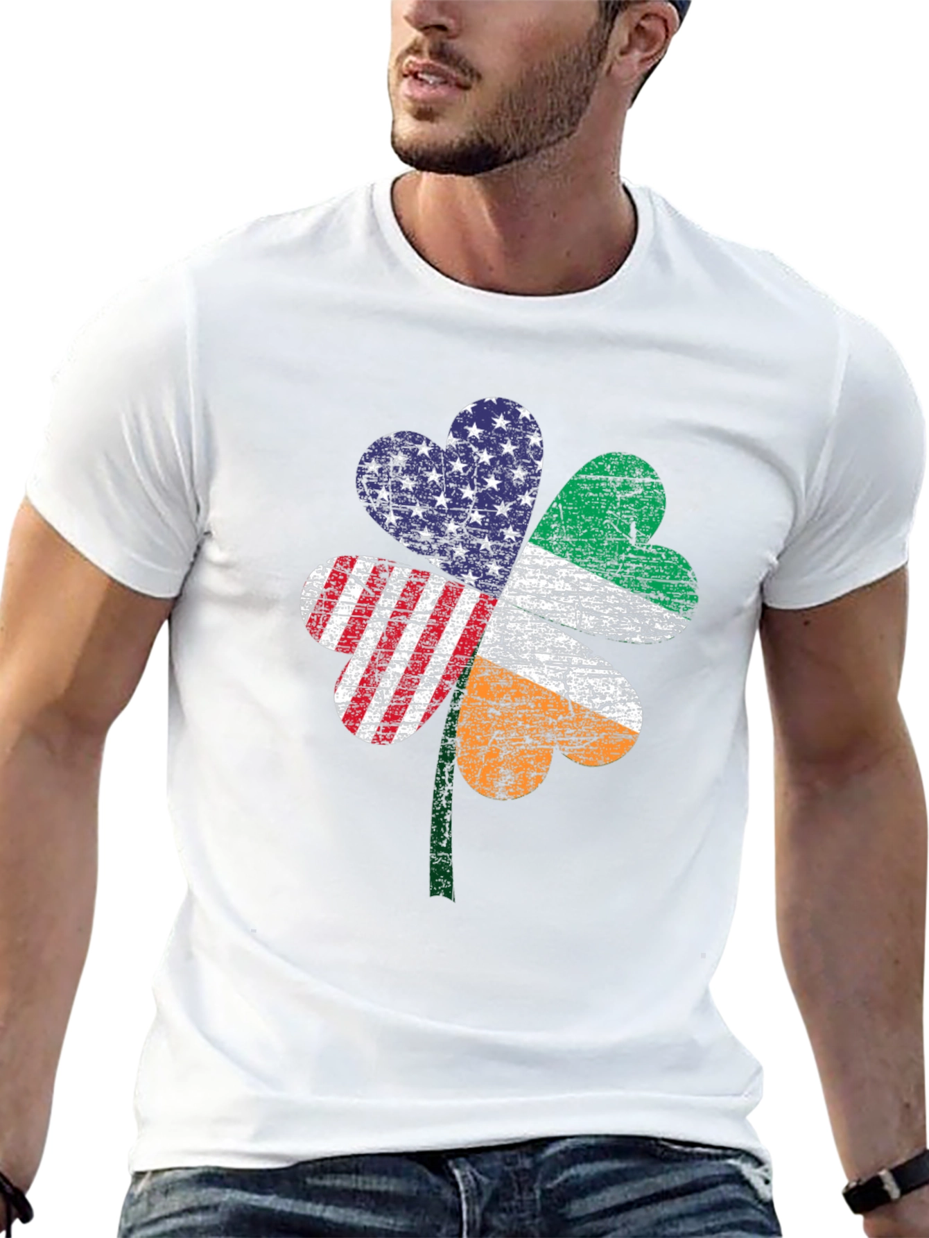 Irish-American Flag Shamrock T-Shirt