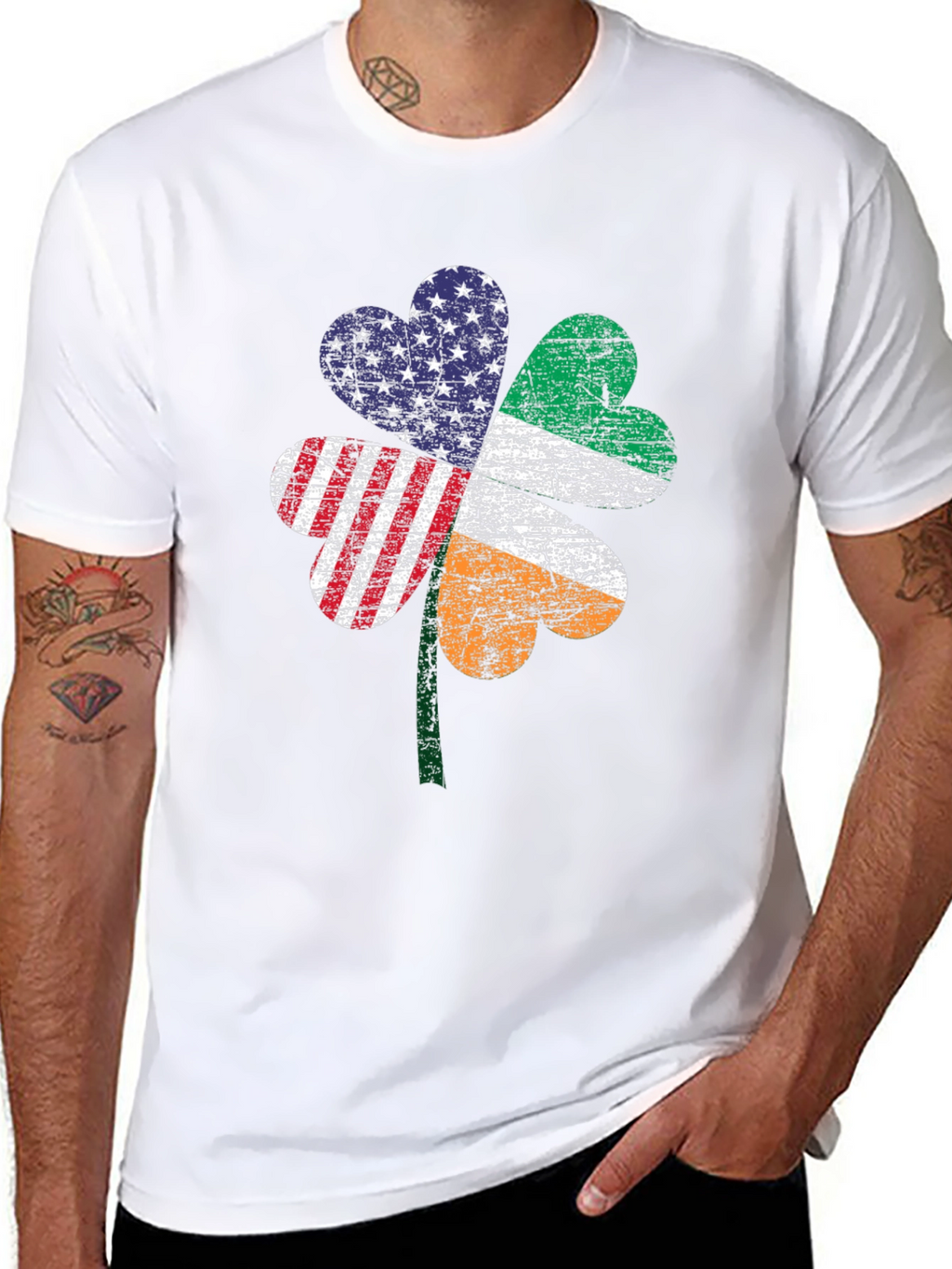 Irish-American Flag Shamrock T-Shirt