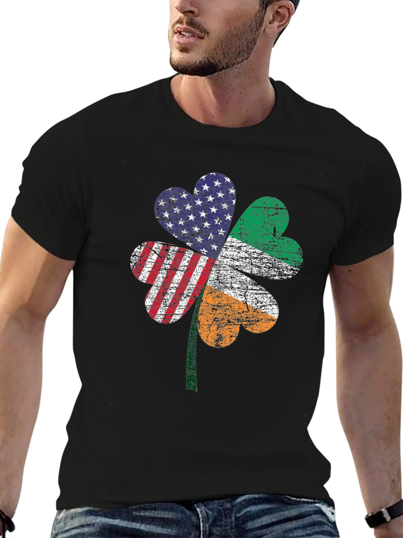 Irish-American Flag Shamrock T-Shirt