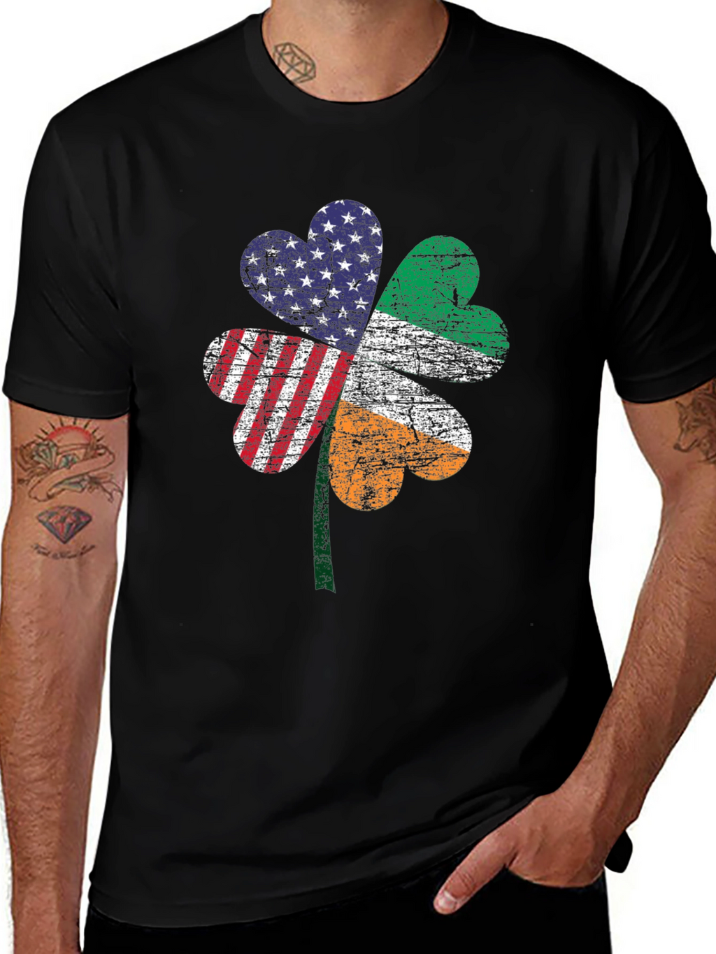 Irish-American Flag Shamrock T-Shirt