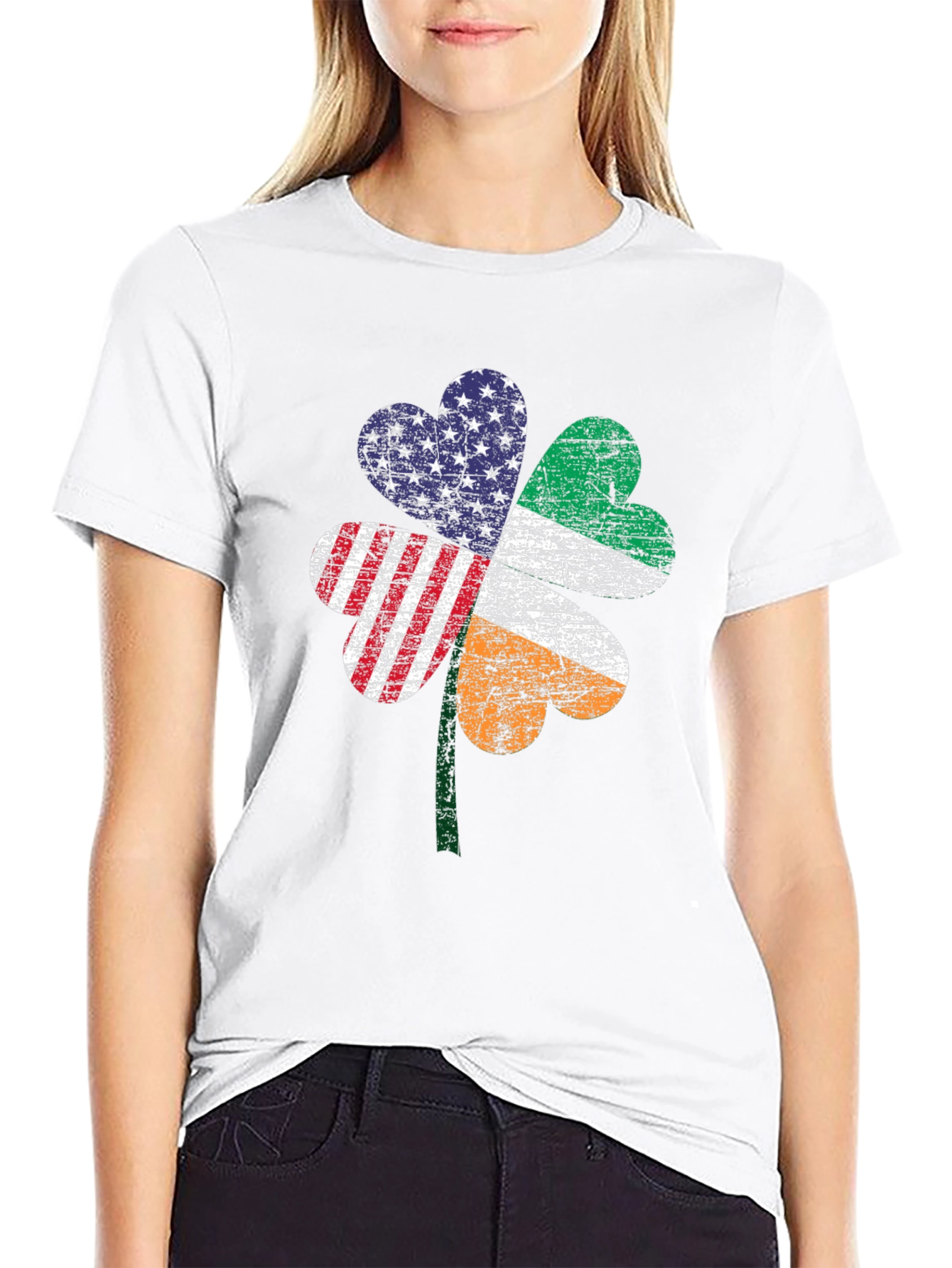 Irish-American Flag Shamrock T-Shirt