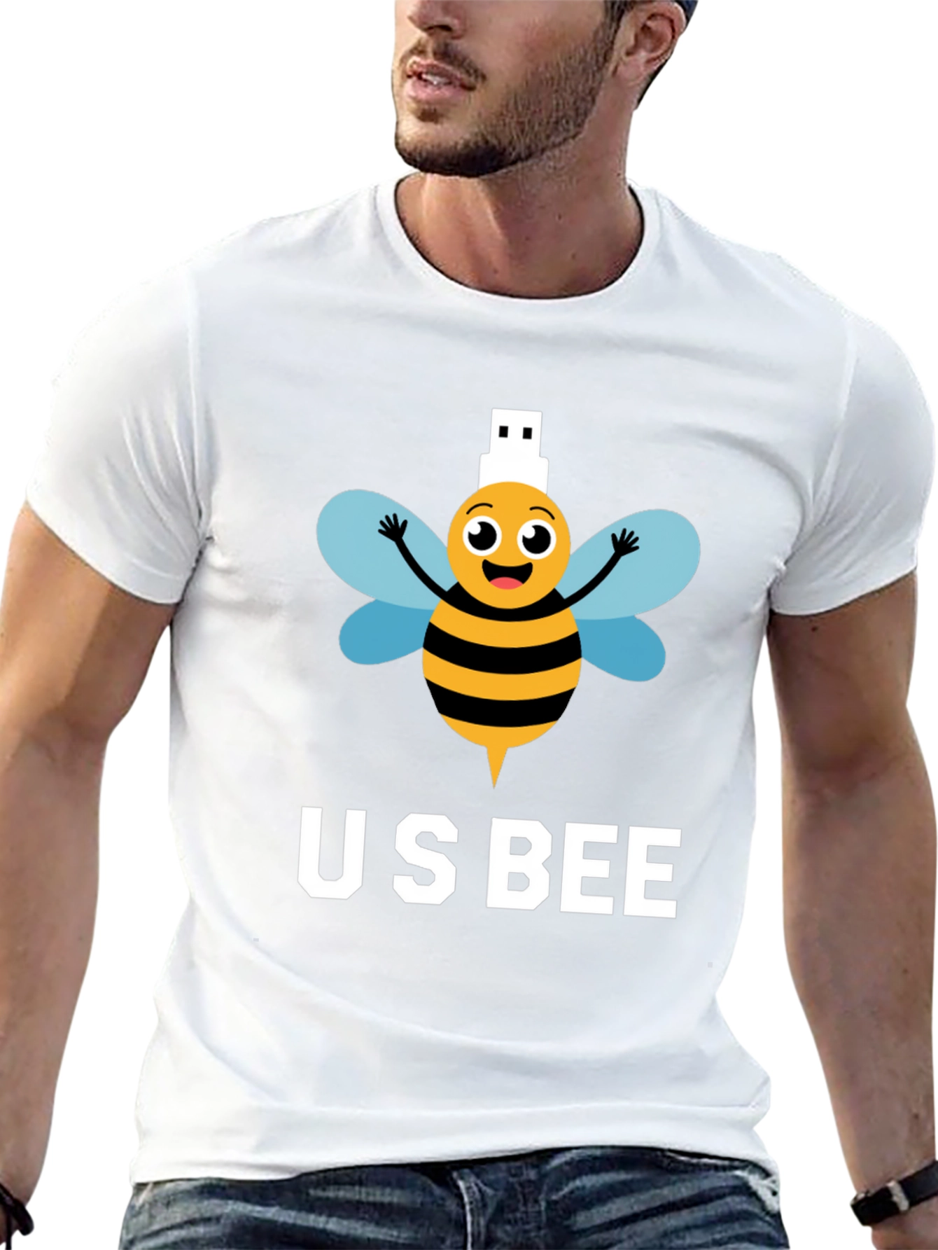 US Bee T-Shirt - Funny USB Pun Tee