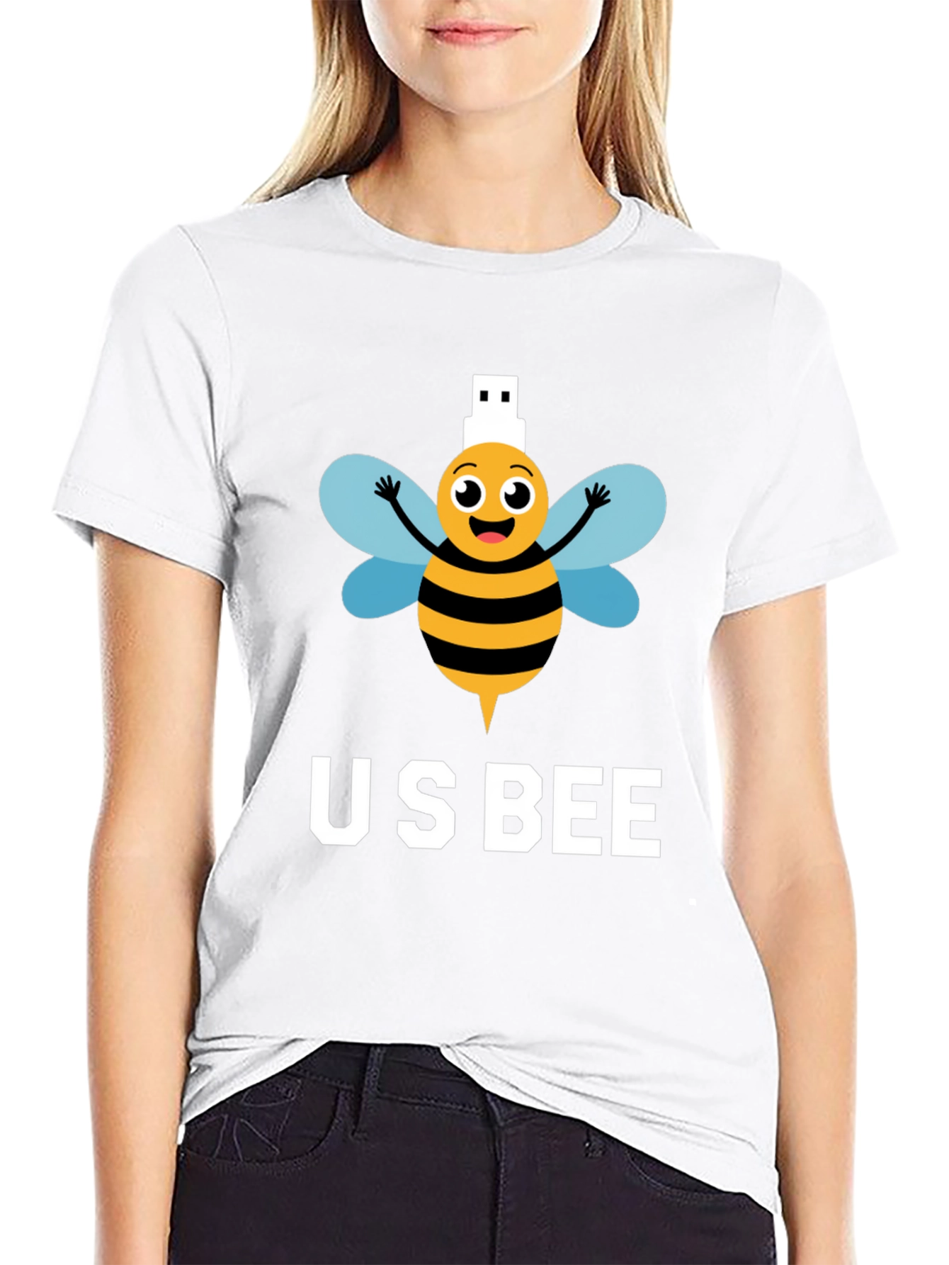 US Bee T-Shirt - Funny USB Pun Tee