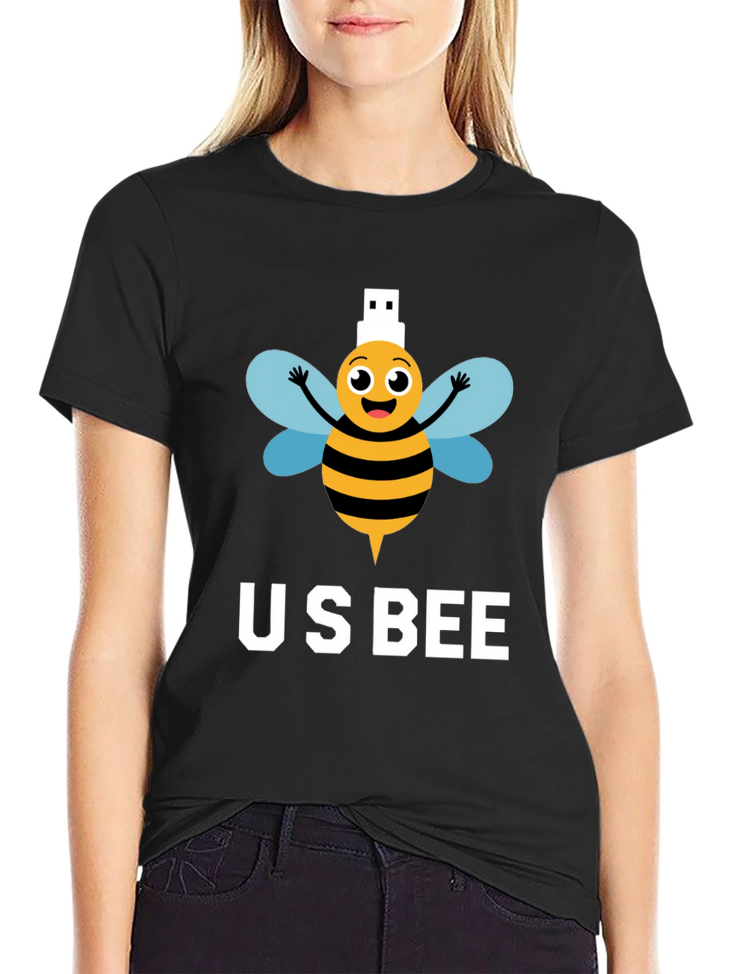 US Bee T-Shirt - Funny USB Pun Tee