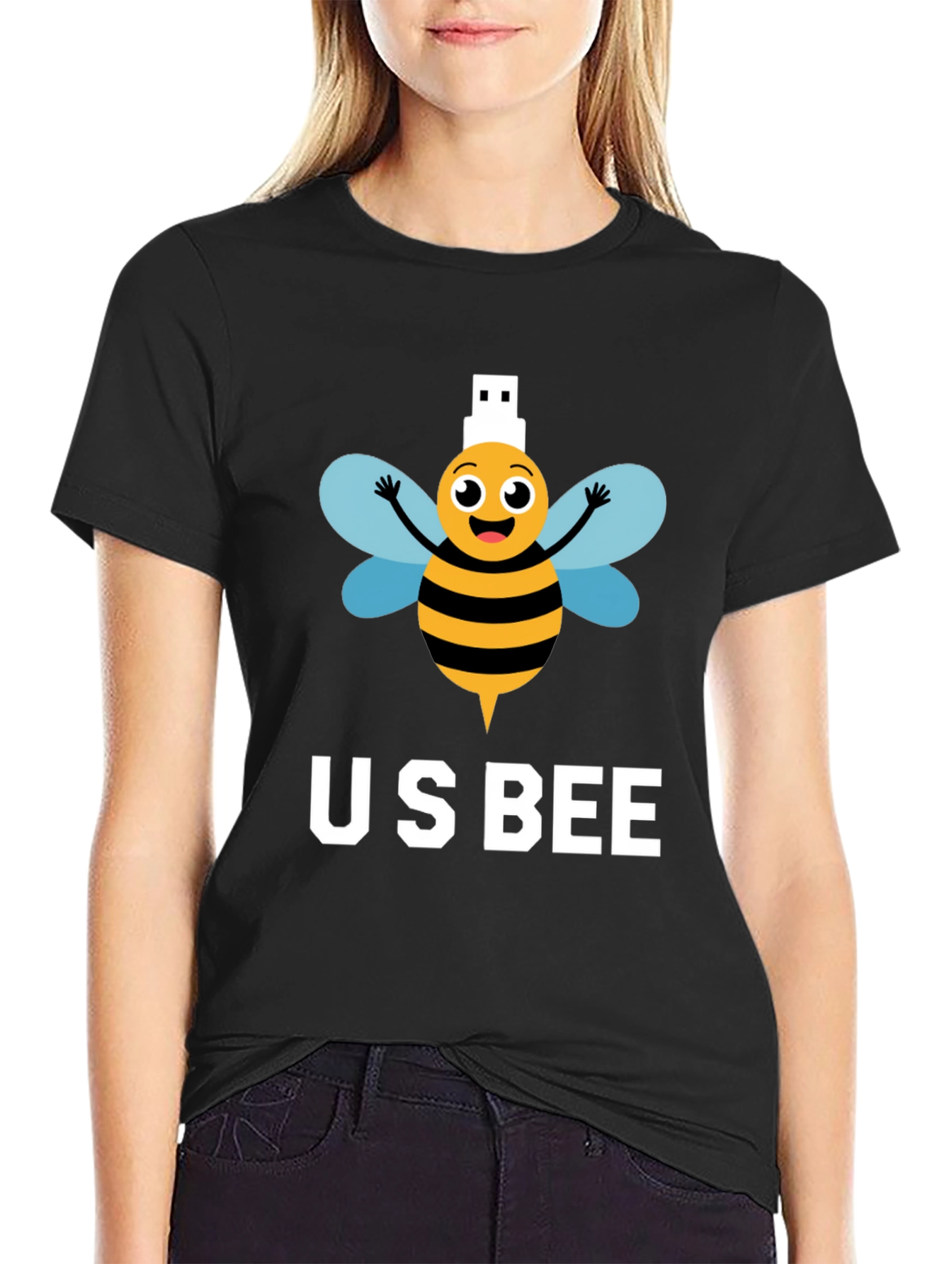 US Bee T-Shirt - Funny USB Pun Tee