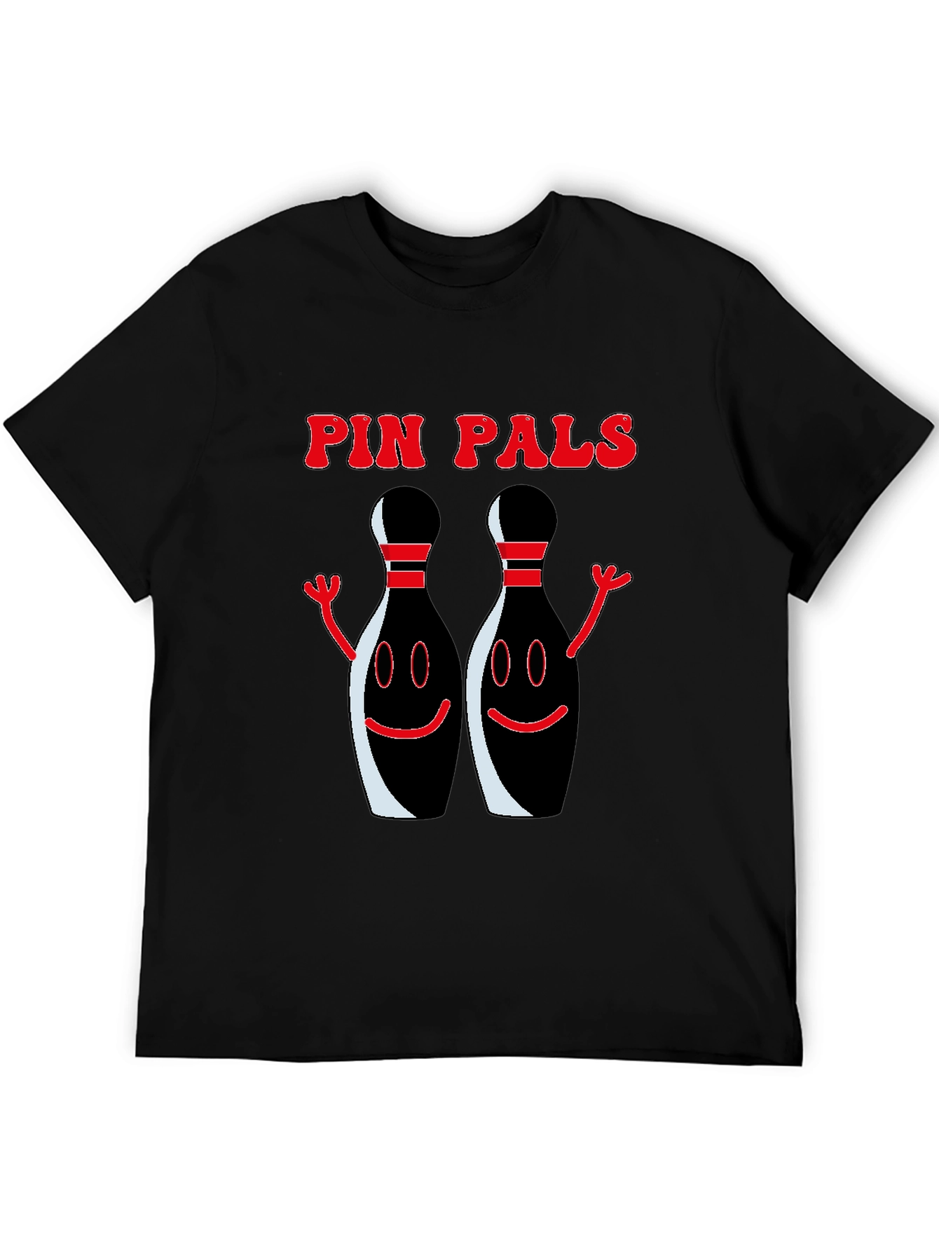 Pin Pals Graphic T-Shirt - Black Bowling Tee
