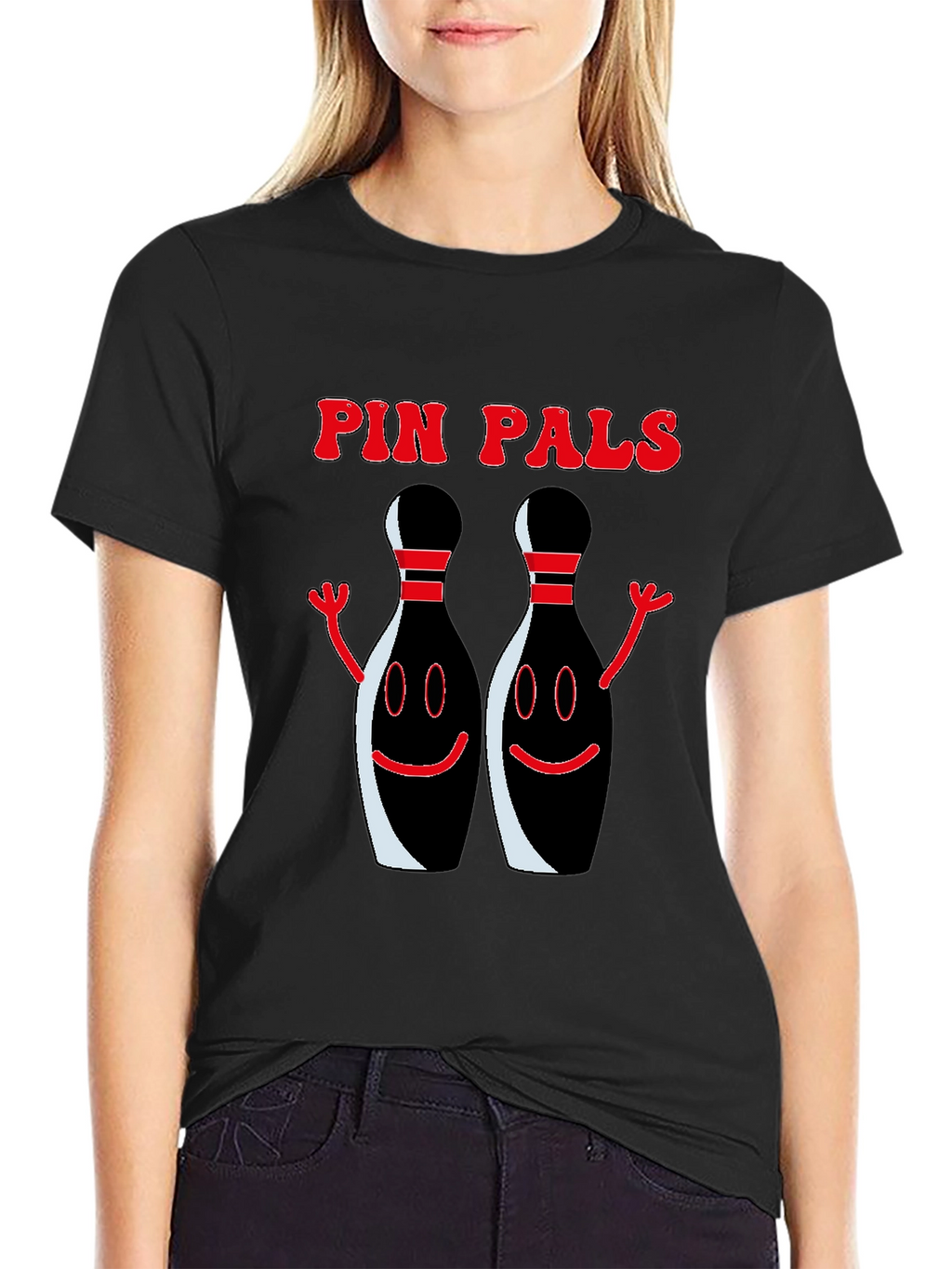 Pin Pals Graphic T-Shirt - Black Bowling Tee