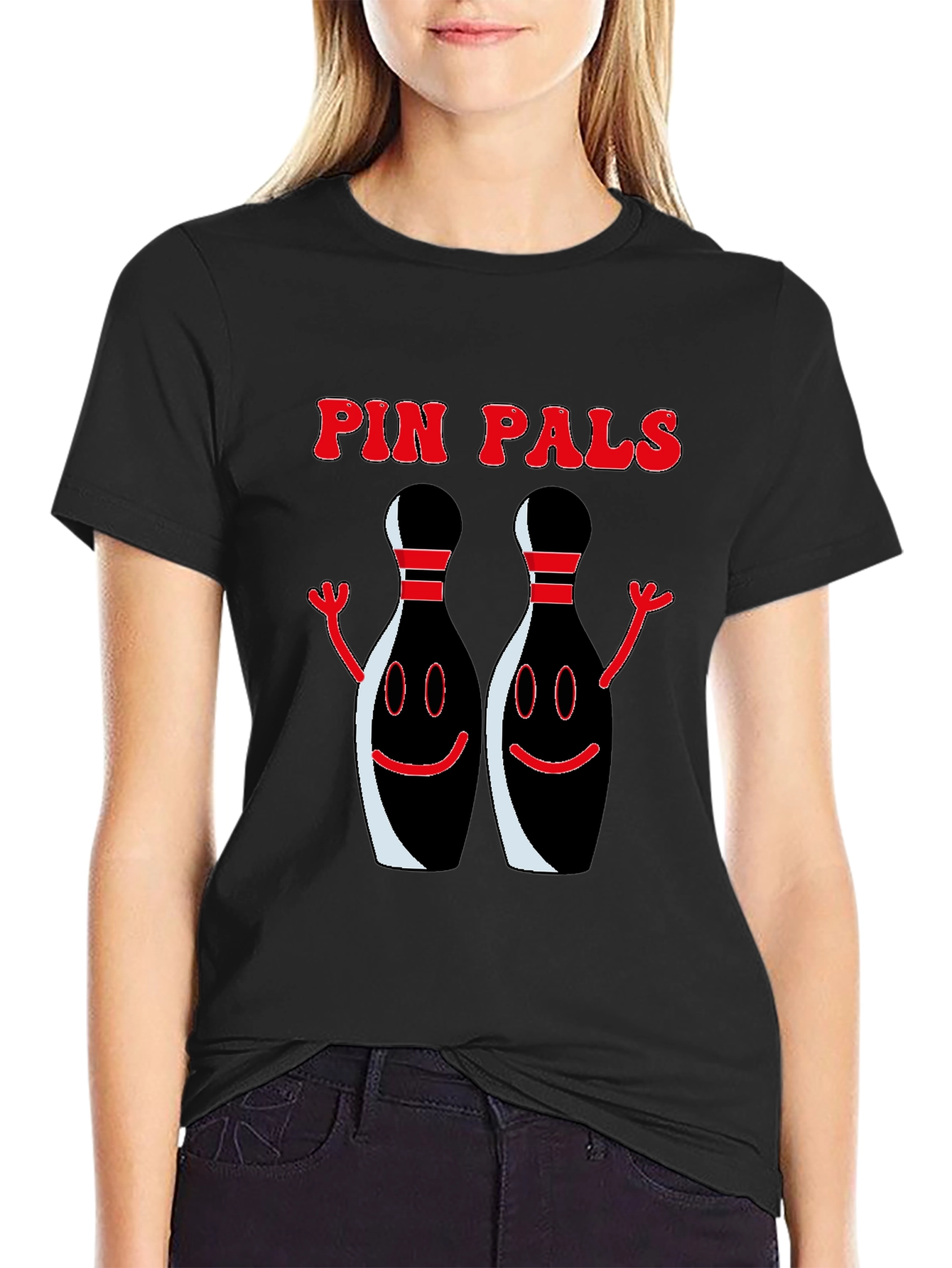Pin Pals Graphic T-Shirt - Black Bowling Tee