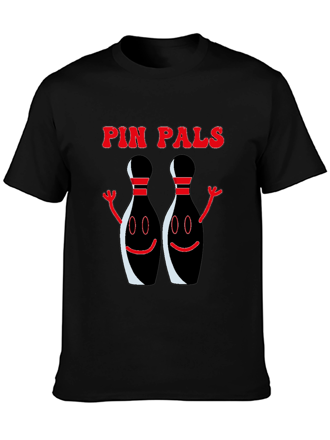 Pin Pals Graphic T-Shirt - Black Bowling Tee
