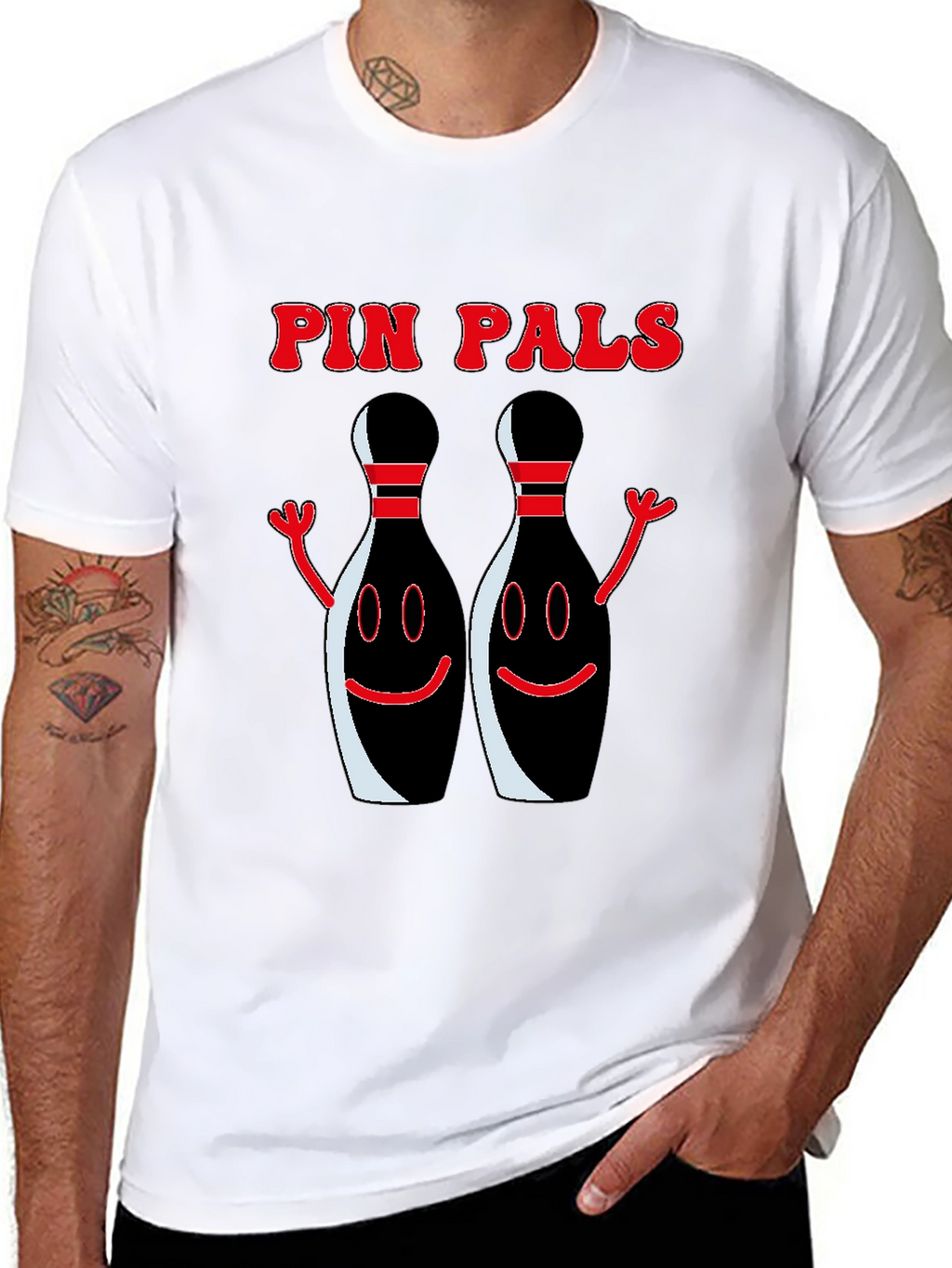 Pin Pals Graphic T-Shirt - Black Bowling Tee