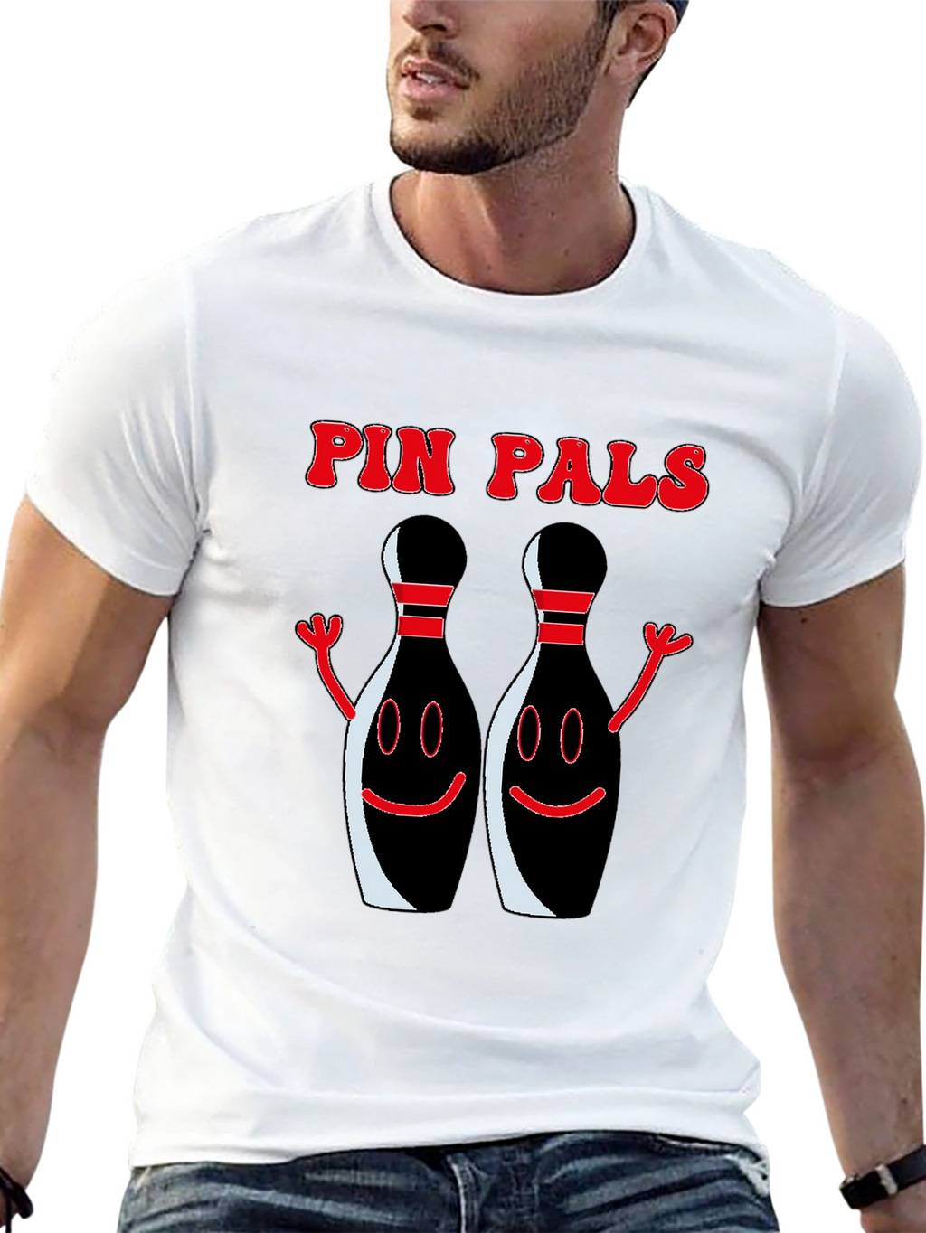 Pin Pals Graphic T-Shirt - Black Bowling Tee