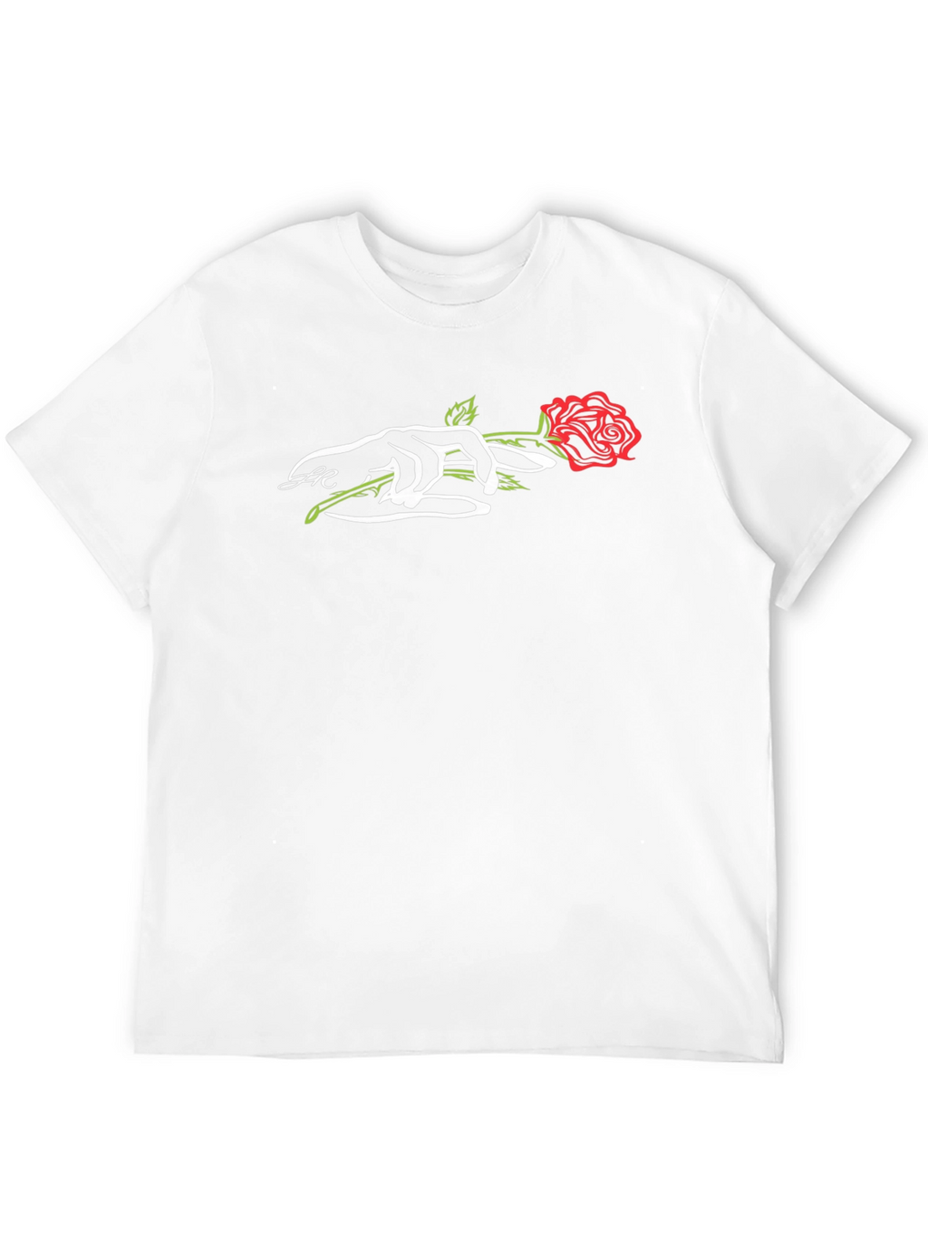 Rose in Hand Graphic Tee - Modern Style