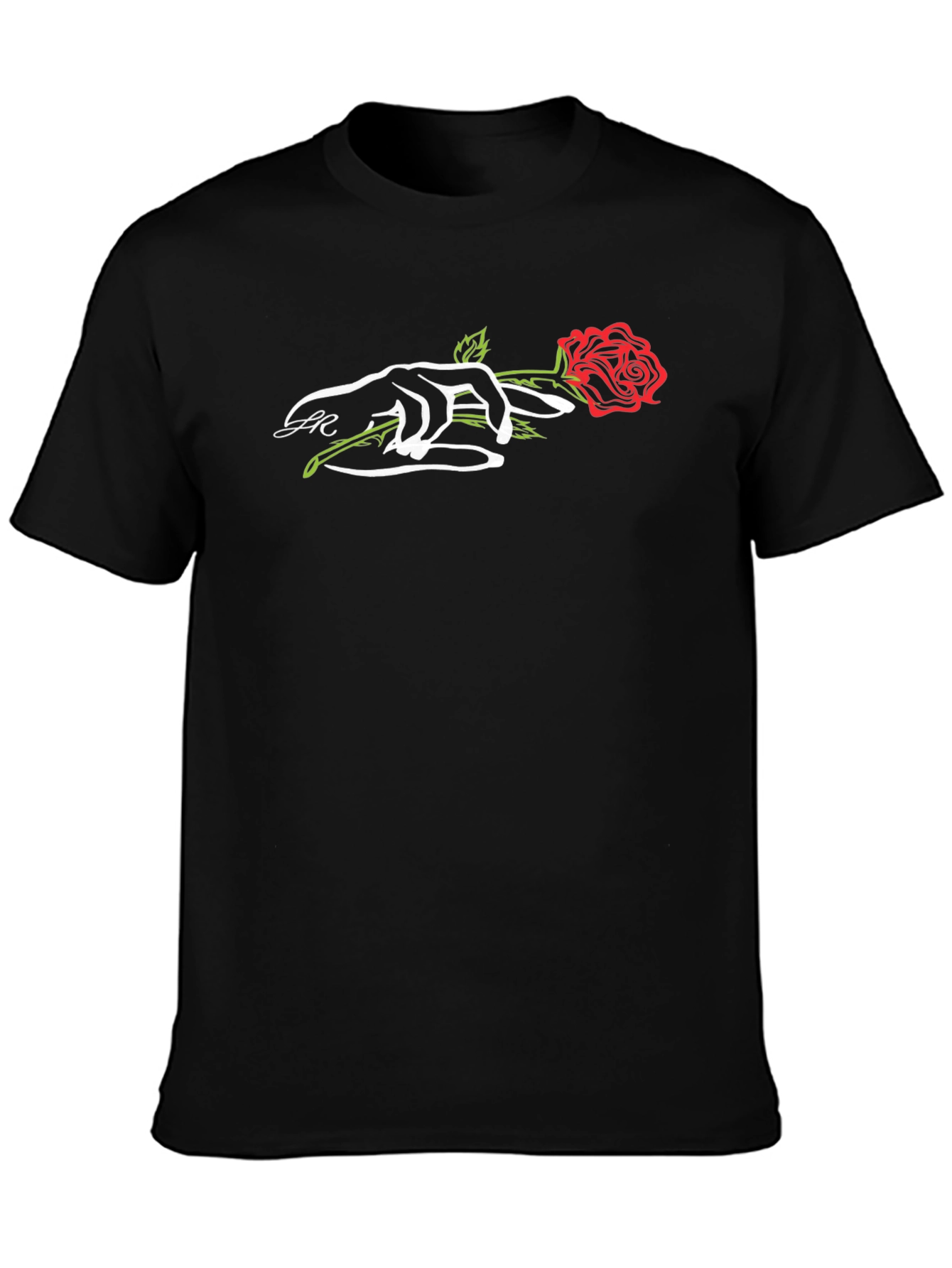 Rose in Hand Graphic Tee - Modern Style