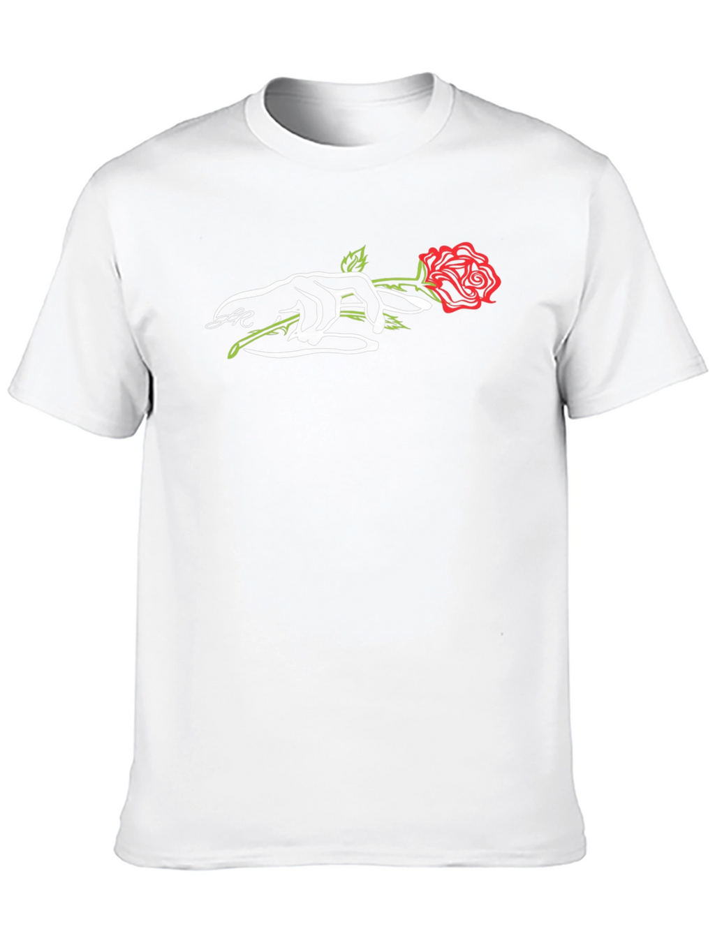 Rose in Hand Graphic Tee - Modern Style