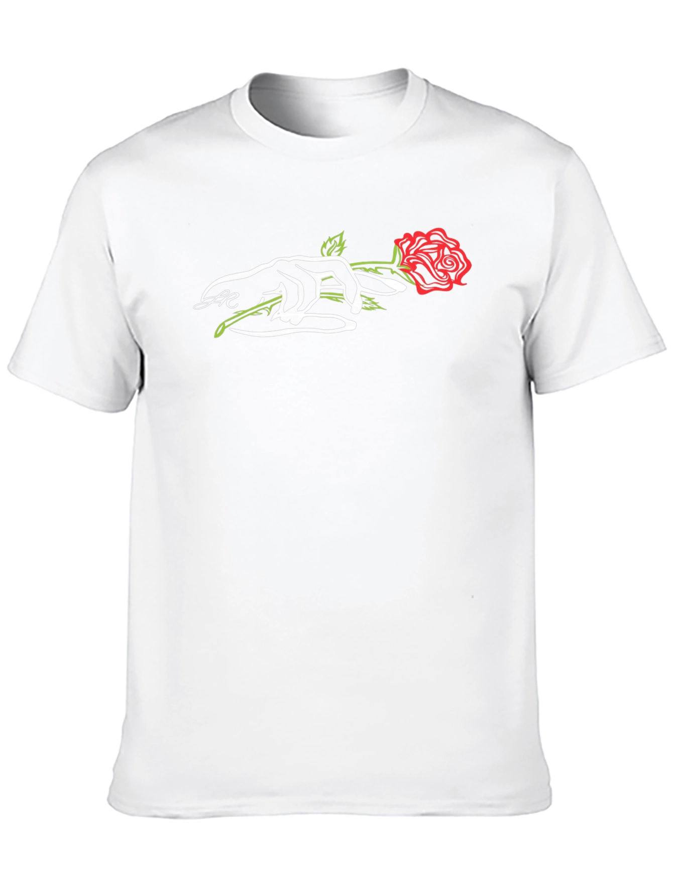 Rose in Hand Graphic Tee - Modern Style