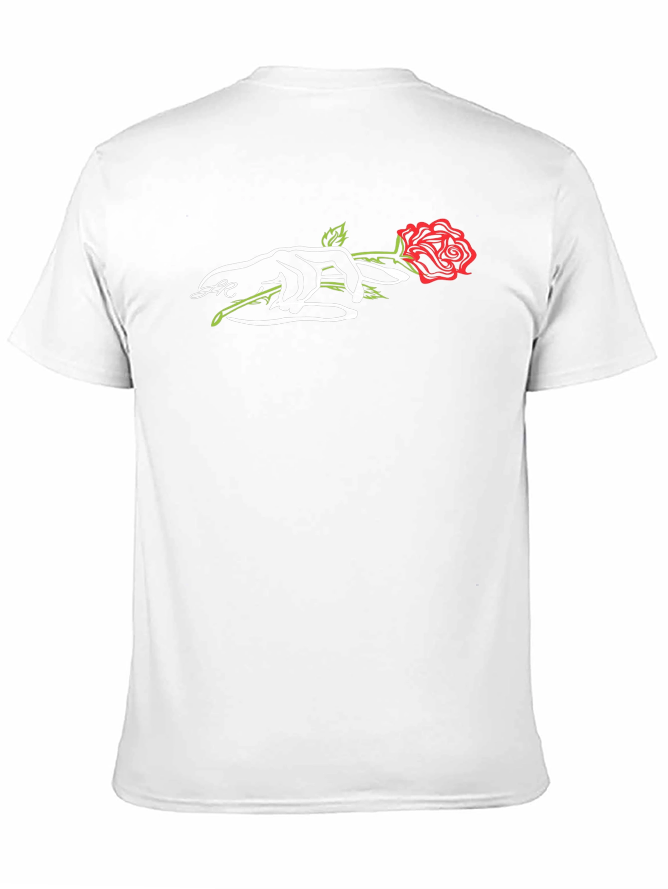 Rose in Hand Graphic Tee - Modern Style