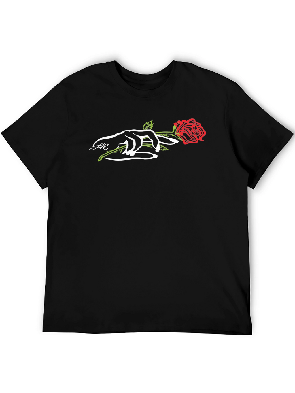 Rose in Hand Graphic Tee - Modern Style