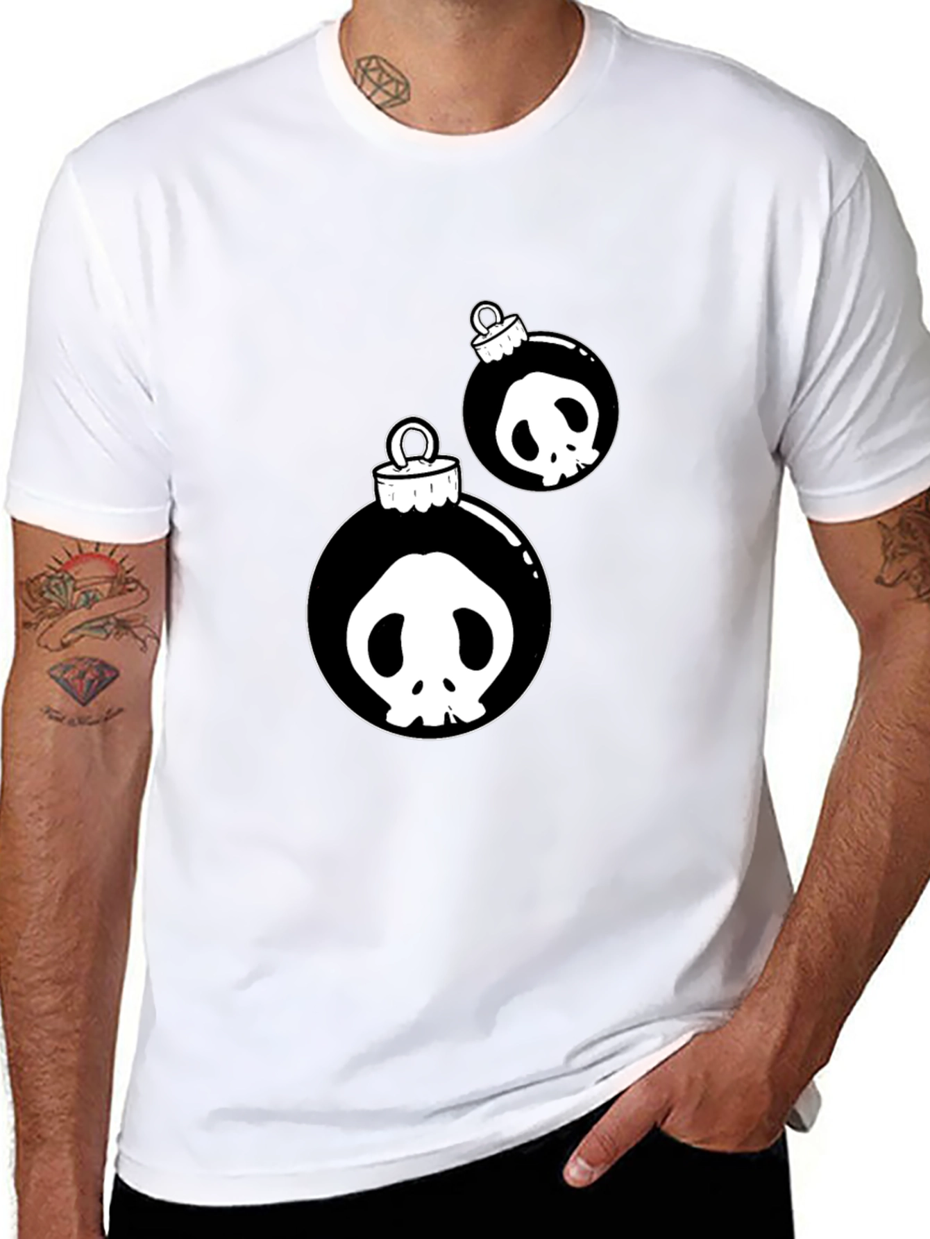 Skull Ornament Graphic T-Shirt