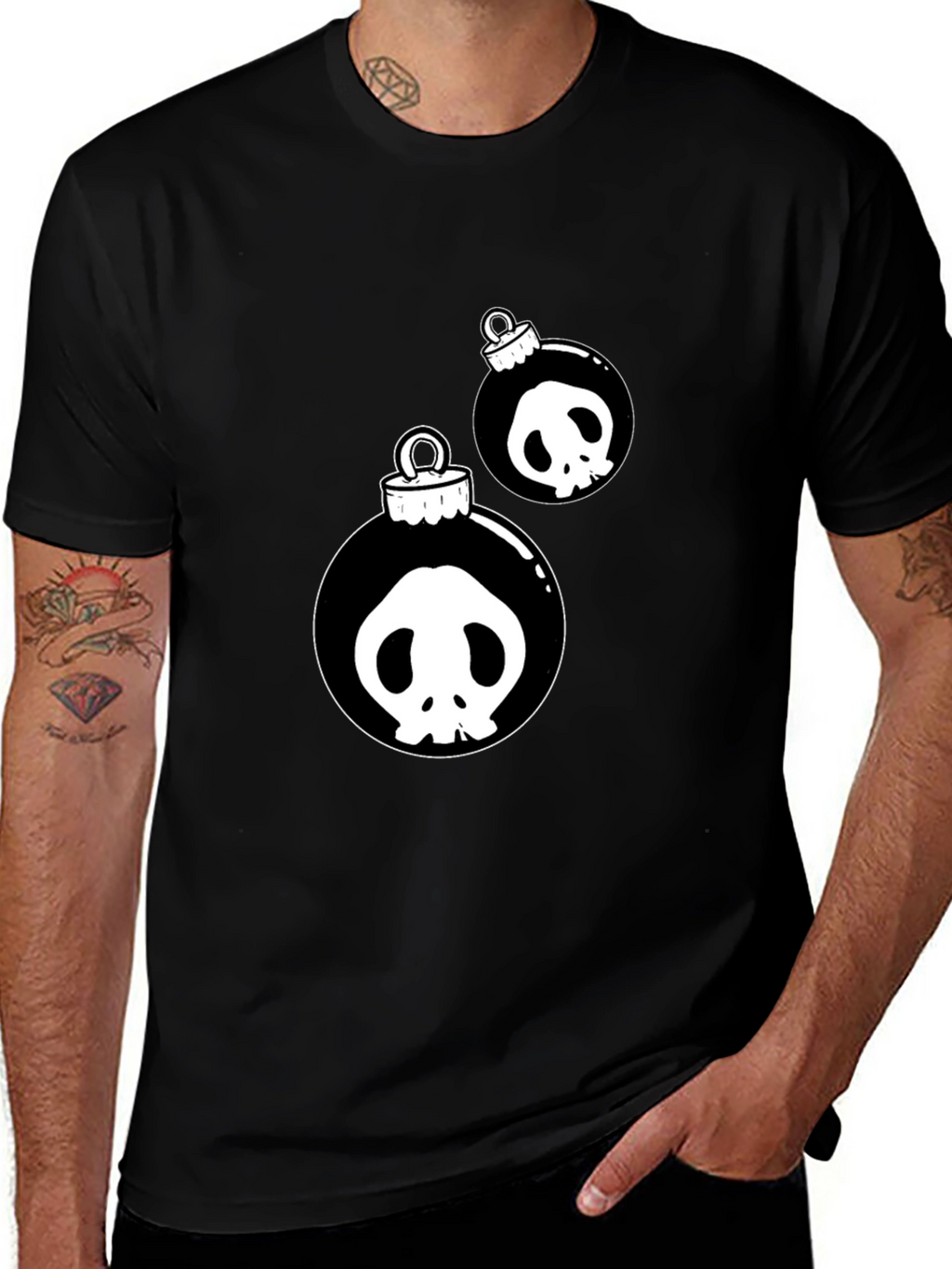 Skull Ornament Graphic T-Shirt