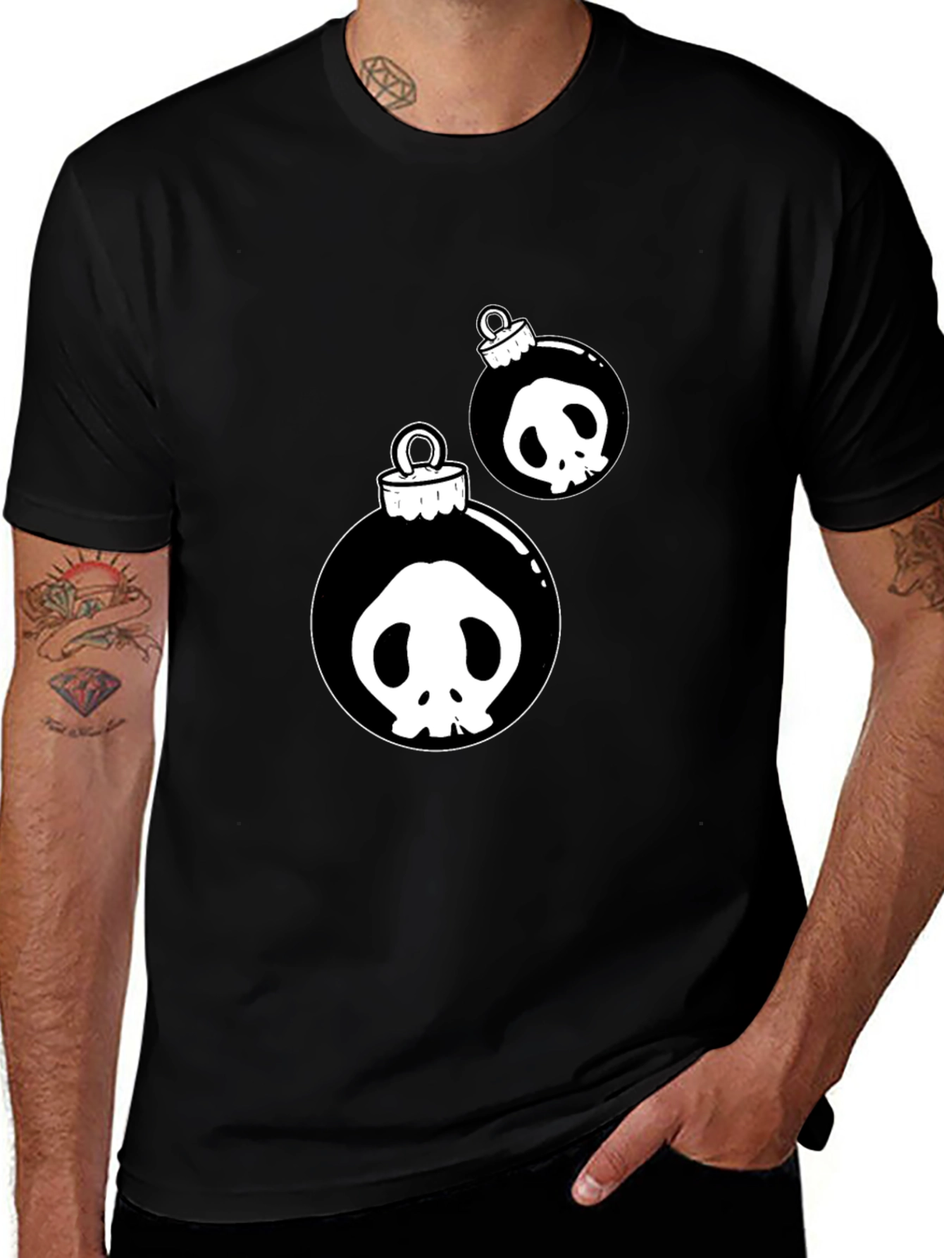 Skull Ornament Graphic T-Shirt