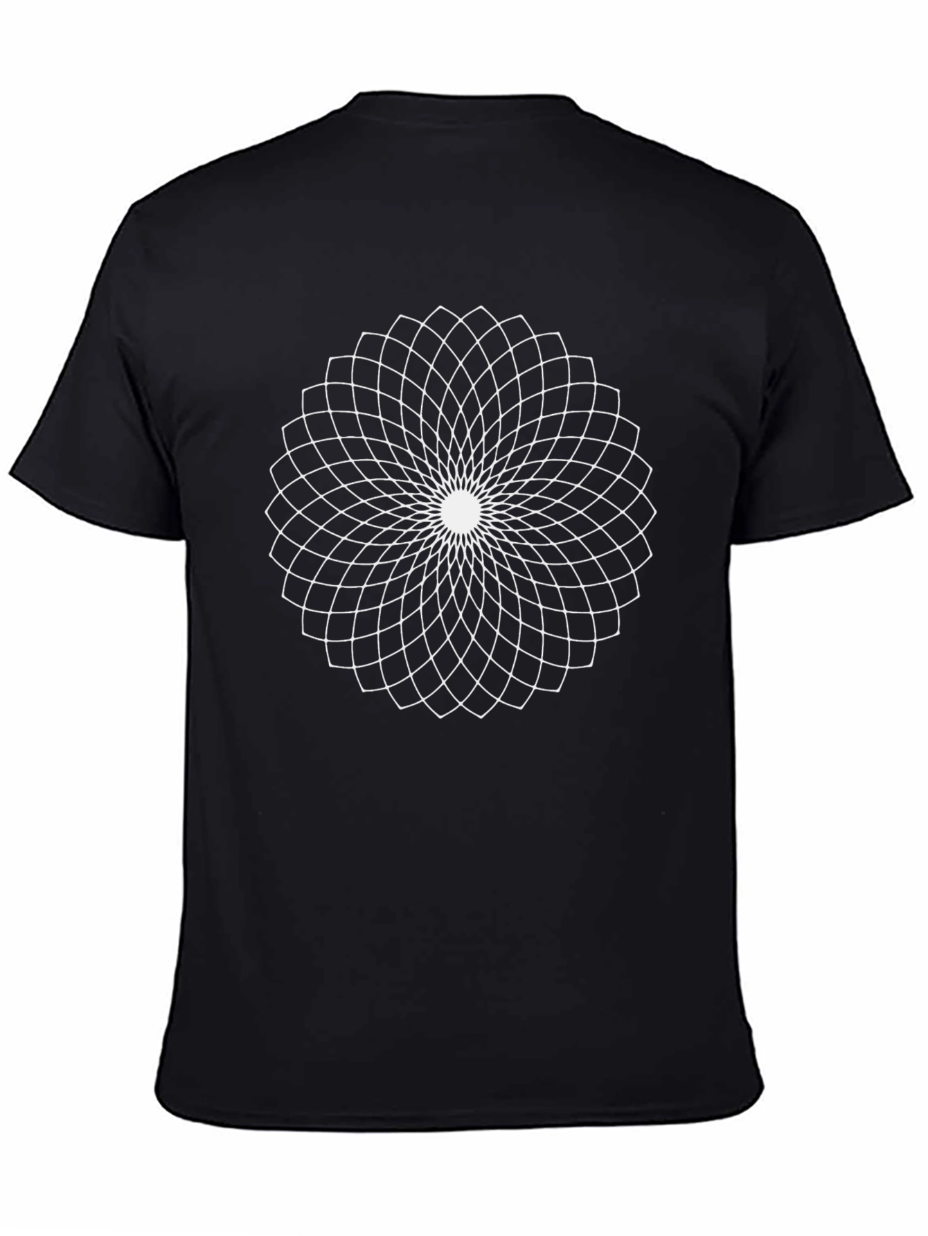 Geometric Floral T-Shirt - Stylish Black Tee