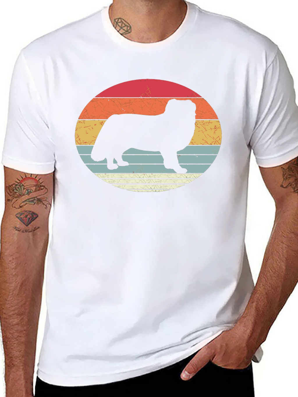 Retro Dog Silhouette T-Shirt - Stylish Graphic Tee