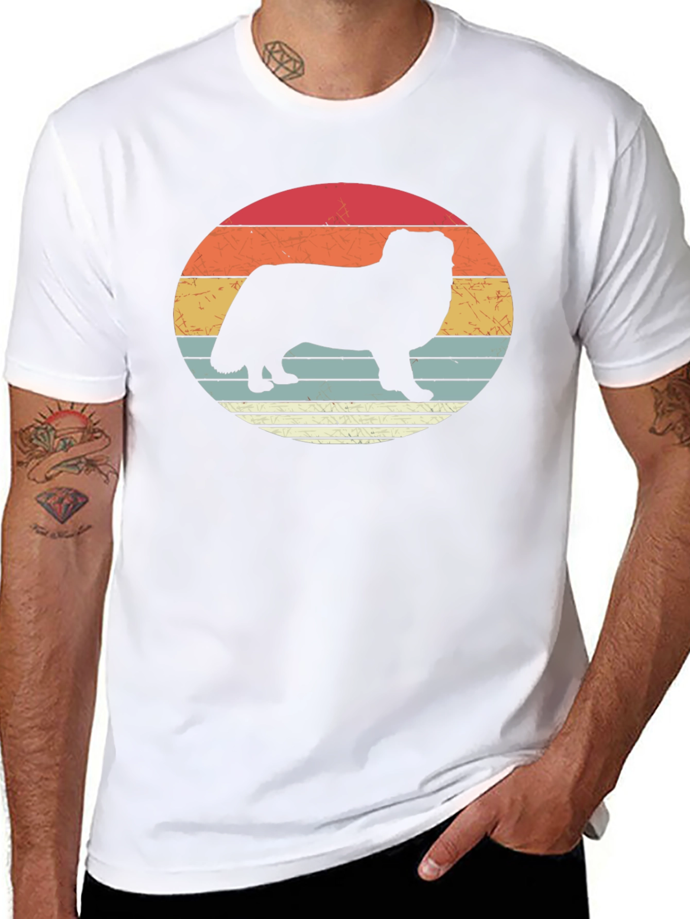 Retro Dog Silhouette T-Shirt - Stylish Graphic Tee