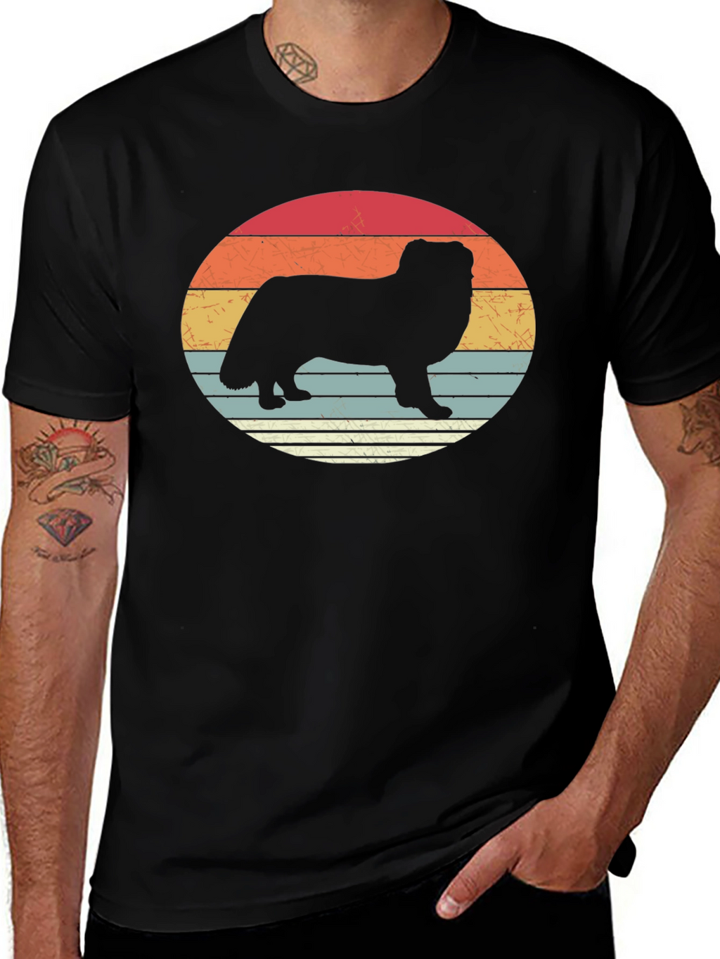 Retro Dog Silhouette T-Shirt - Stylish Graphic Tee