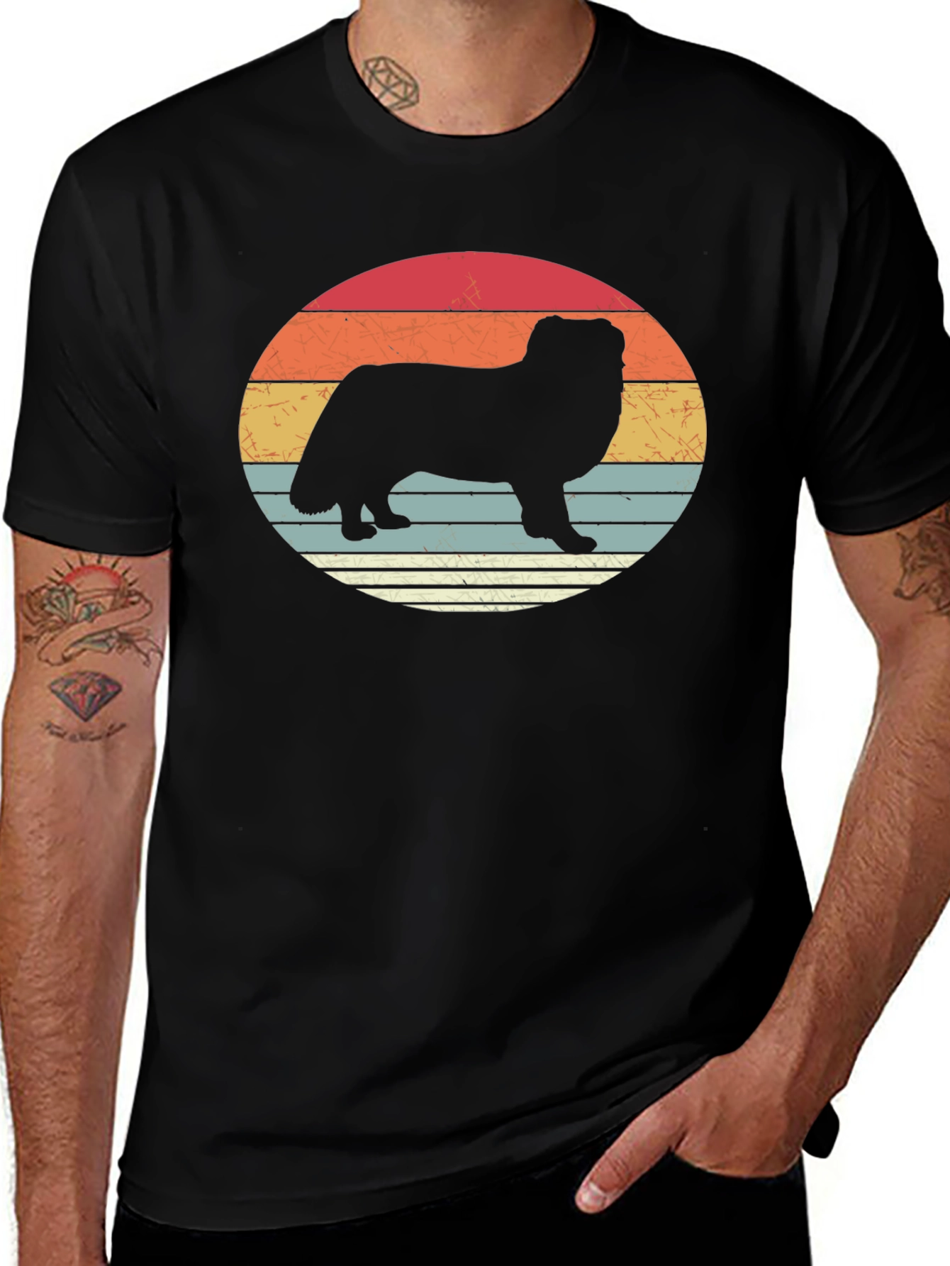 Retro Dog Silhouette T-Shirt - Stylish Graphic Tee