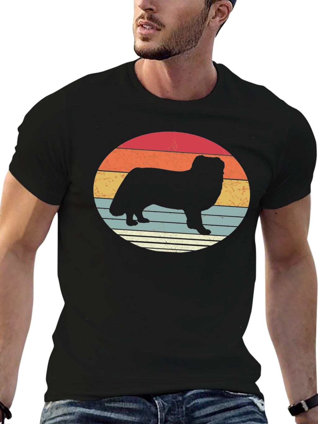 Retro Dog Silhouette T-Shirt - Stylish Graphic Tee
