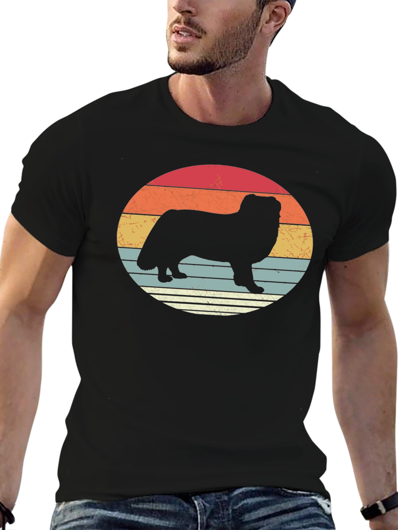 Retro Dog Silhouette T-Shirt - Stylish Graphic Tee