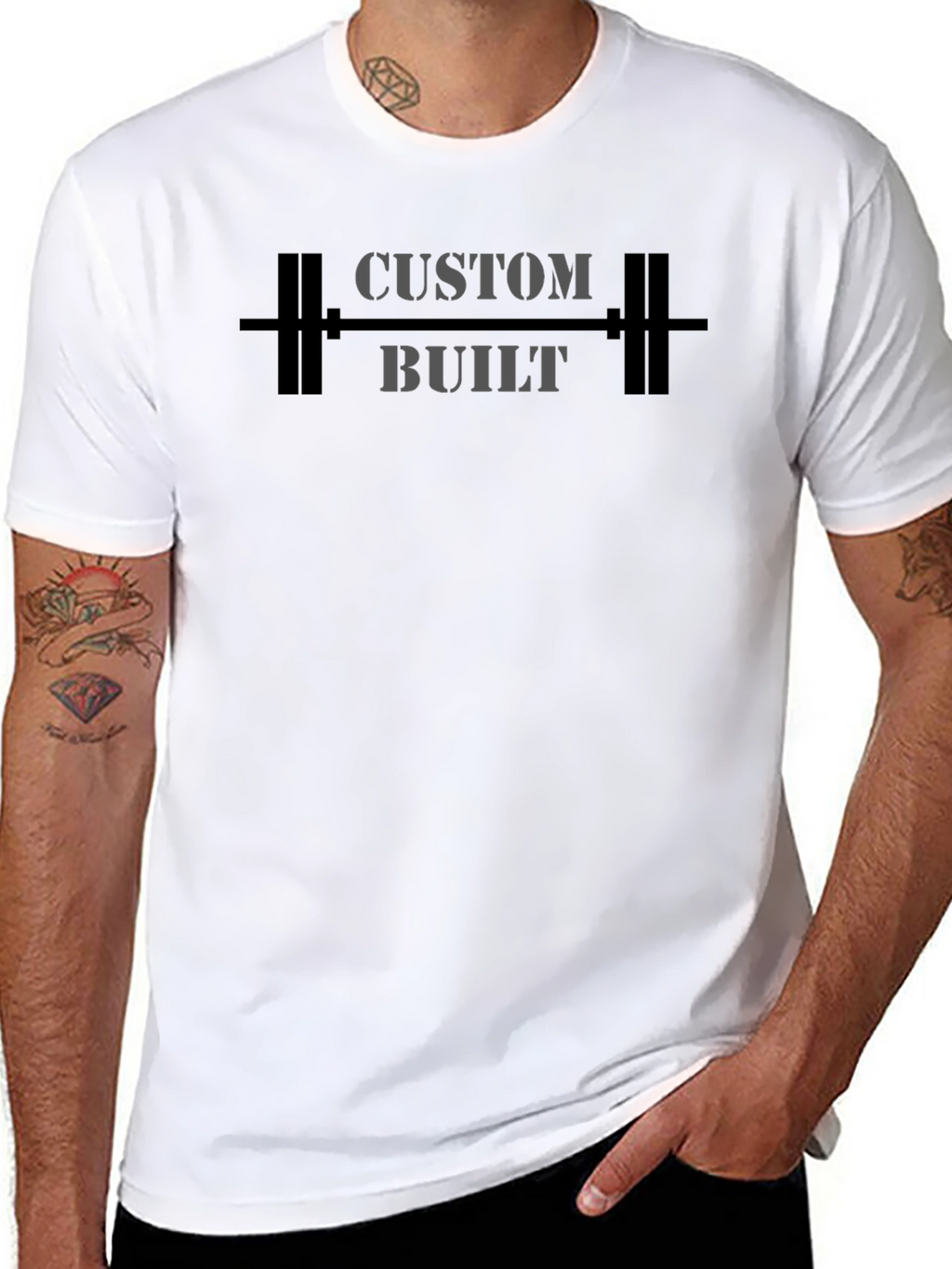 Custom Built Barbell Graphic T-Shirt