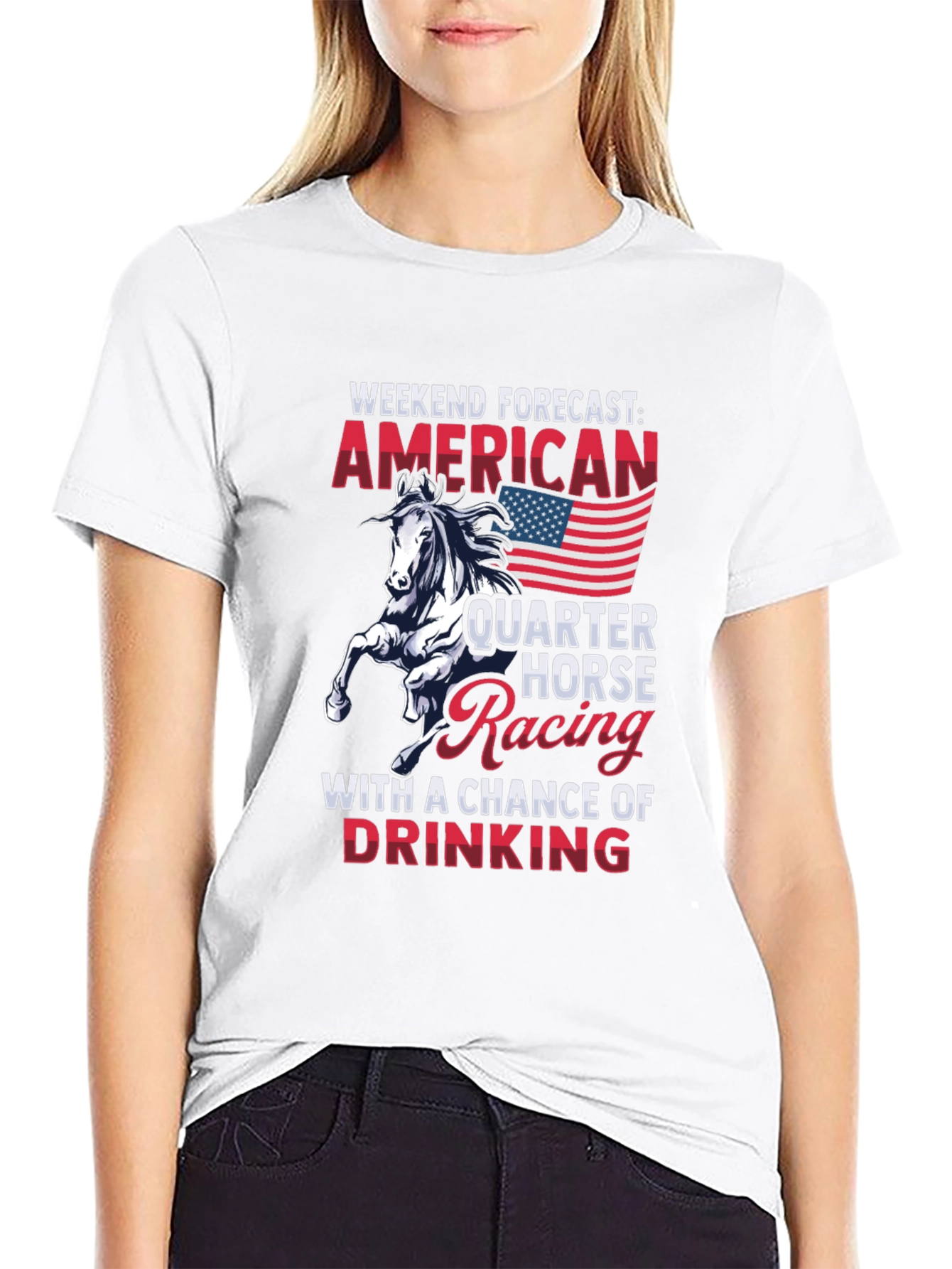American Quarter Horse Racing T-Shirt Weekend Forecast