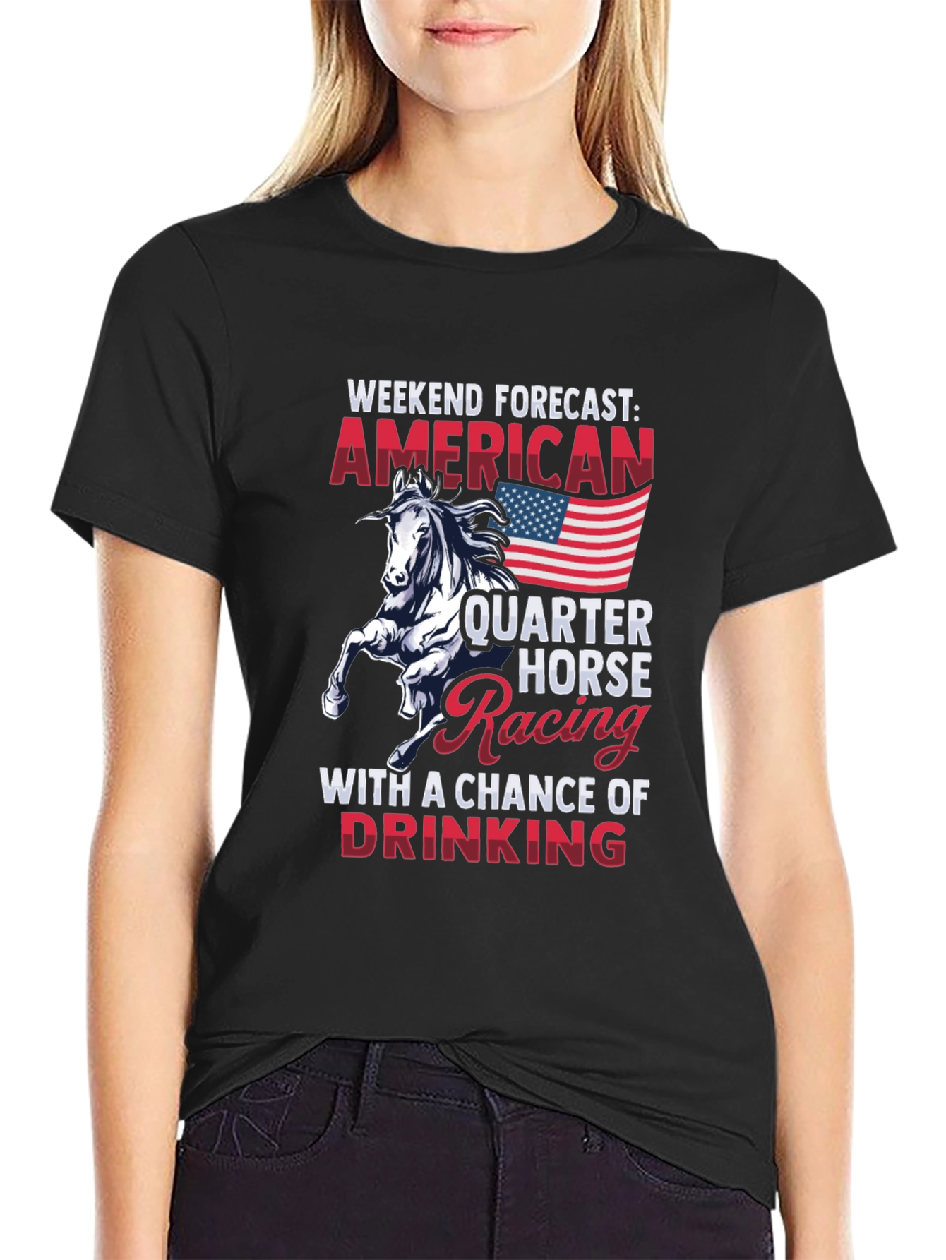 American Quarter Horse Racing T-Shirt Weekend Forecast