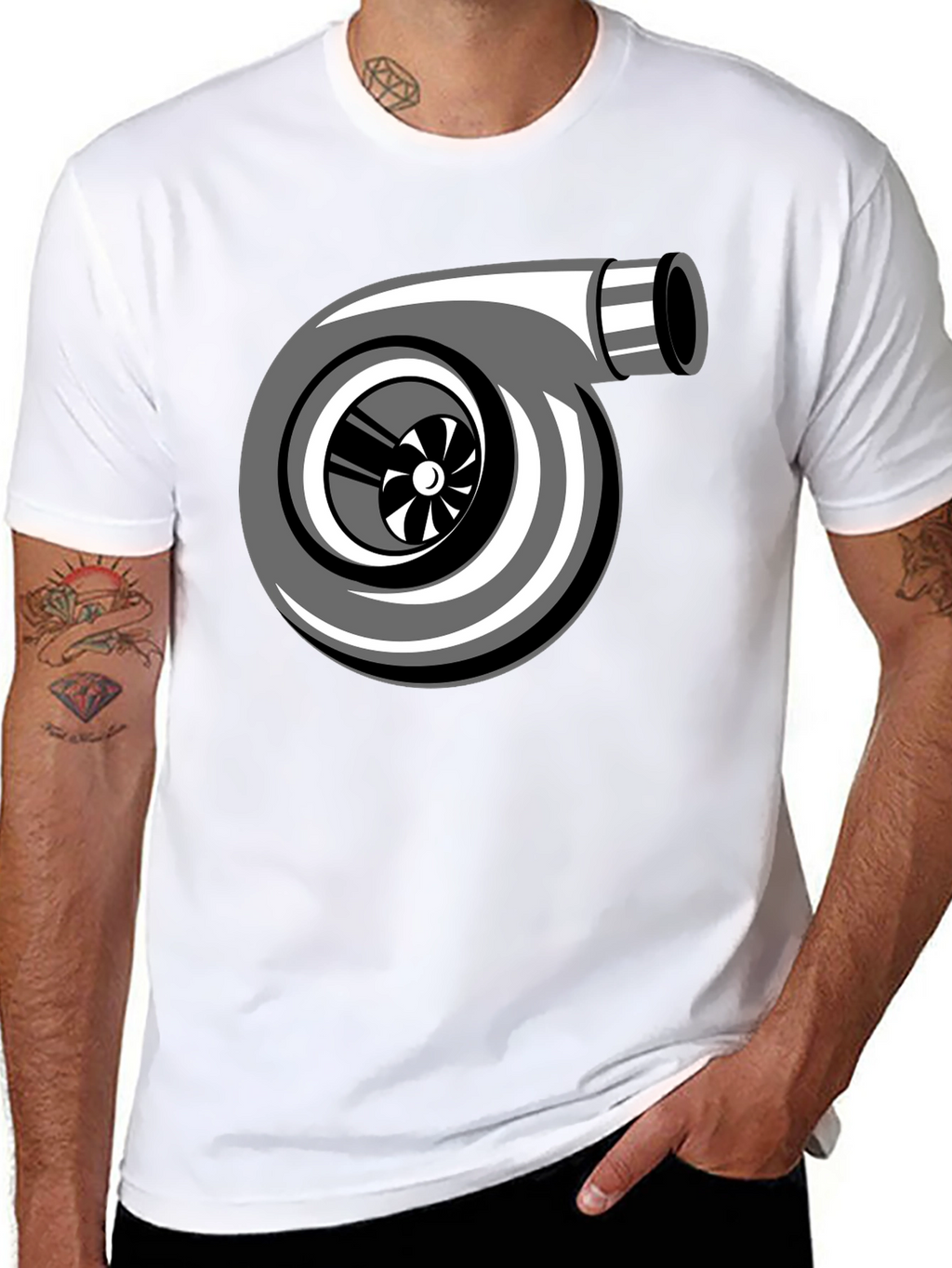 Turbo Graphic Tee - Black Cotton Shirt