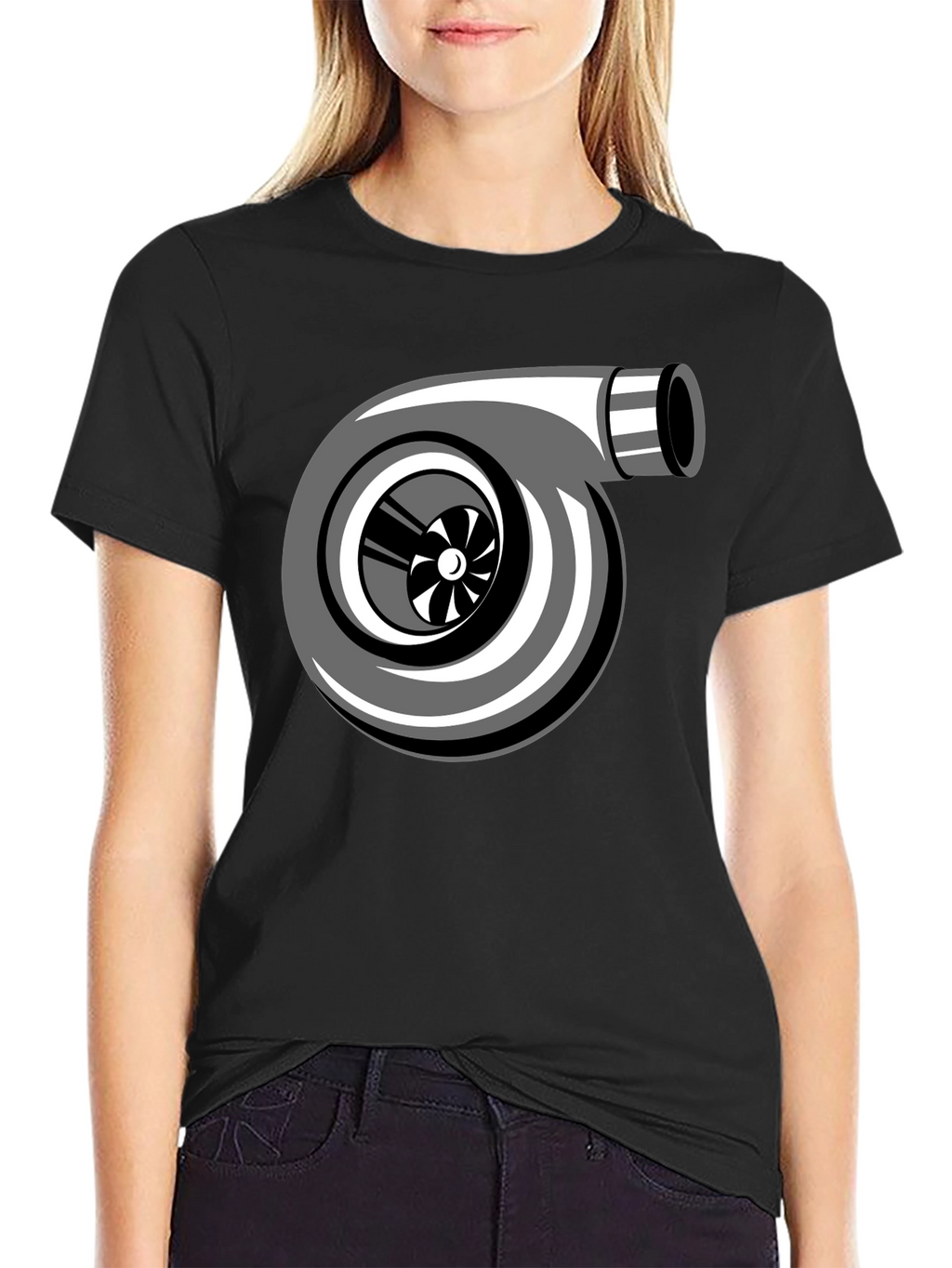 Turbo Graphic Tee - Black Cotton Shirt