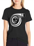 Turbo Graphic Tee - Black Cotton Shirt