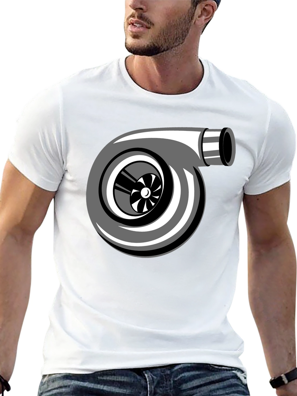 Turbo Graphic Tee - Black Cotton Shirt