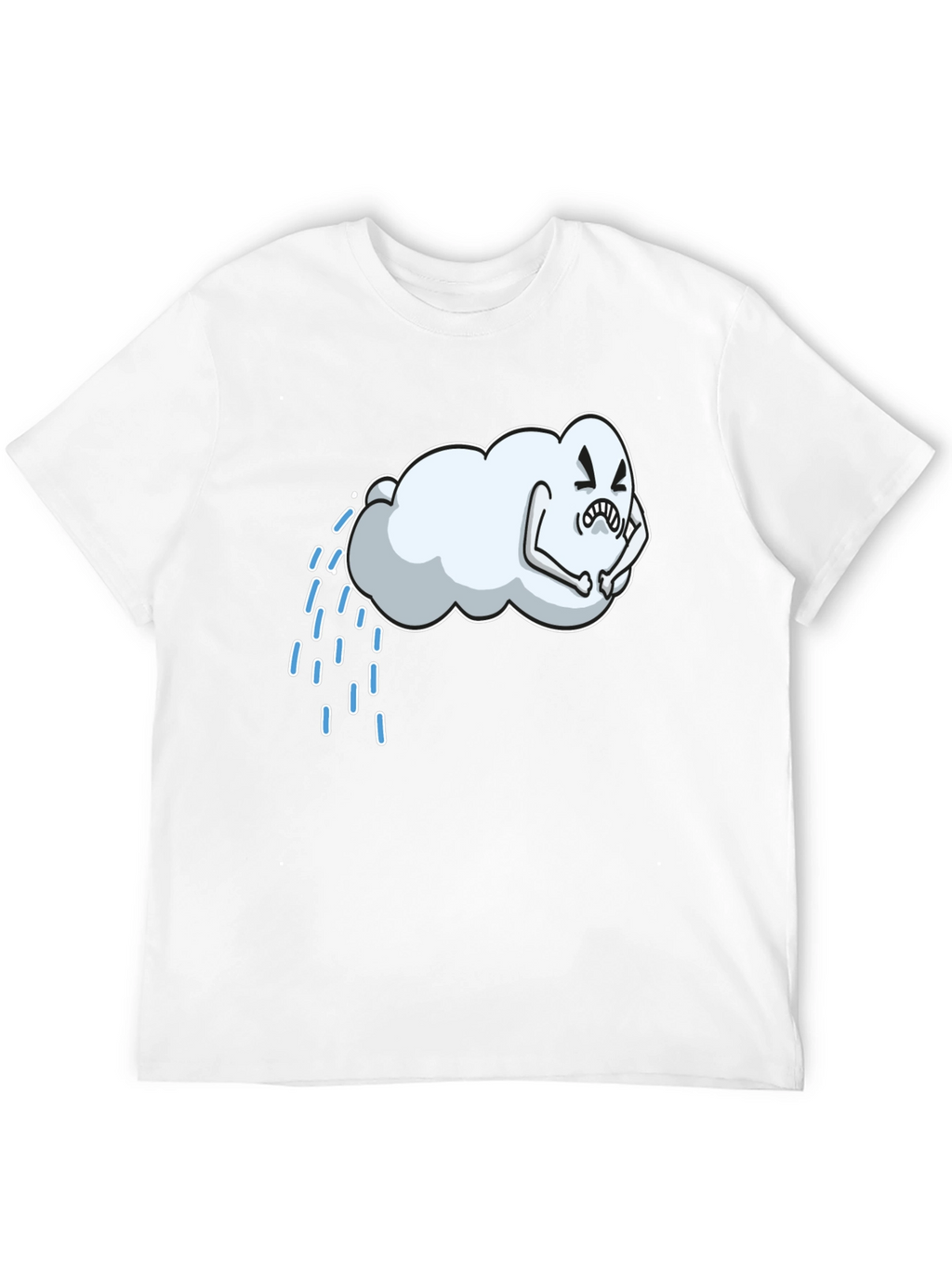 Cartoon Cloud Graphic Black T-Shirt