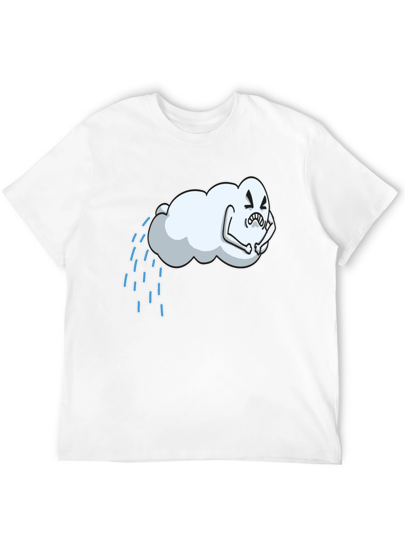 Cartoon Cloud Graphic Black T-Shirt