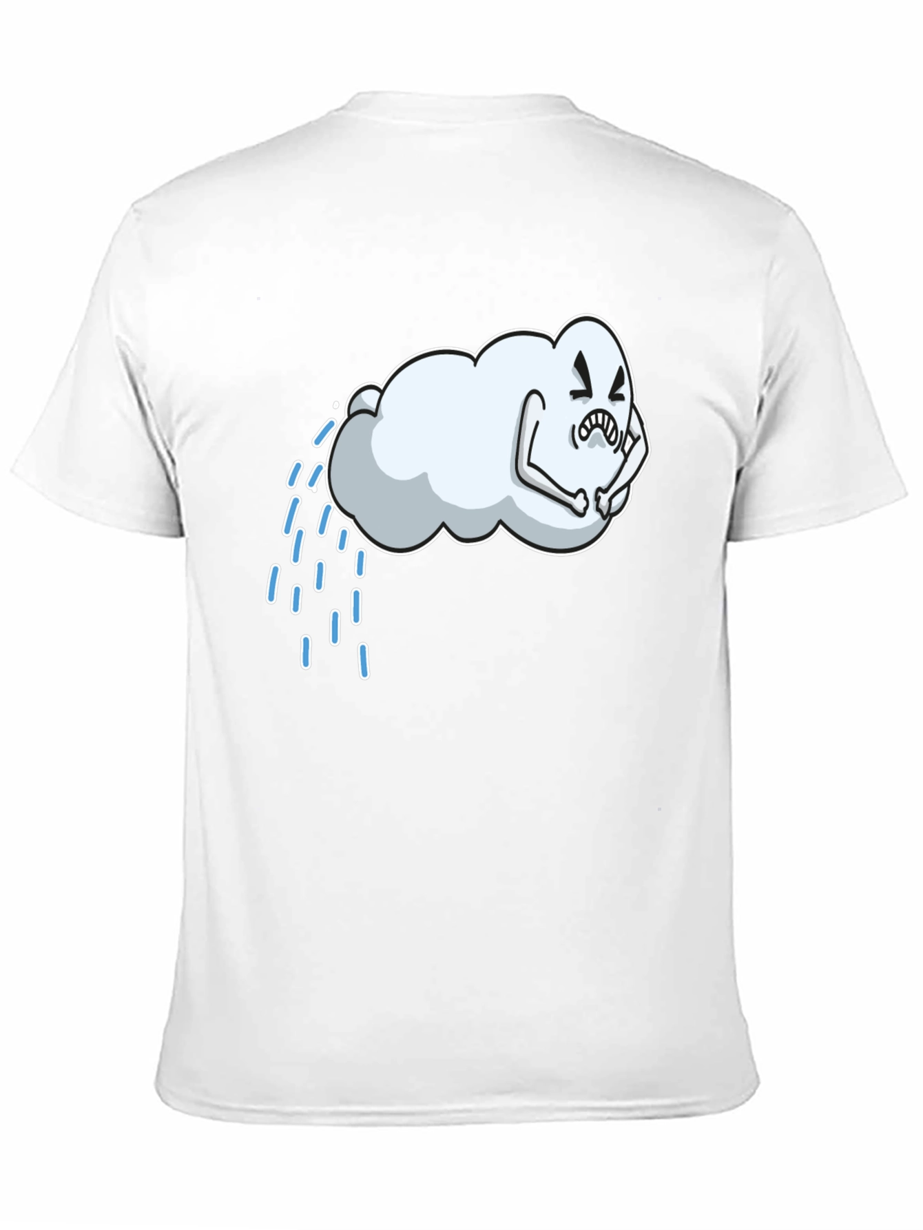 Cartoon Cloud Graphic Black T-Shirt