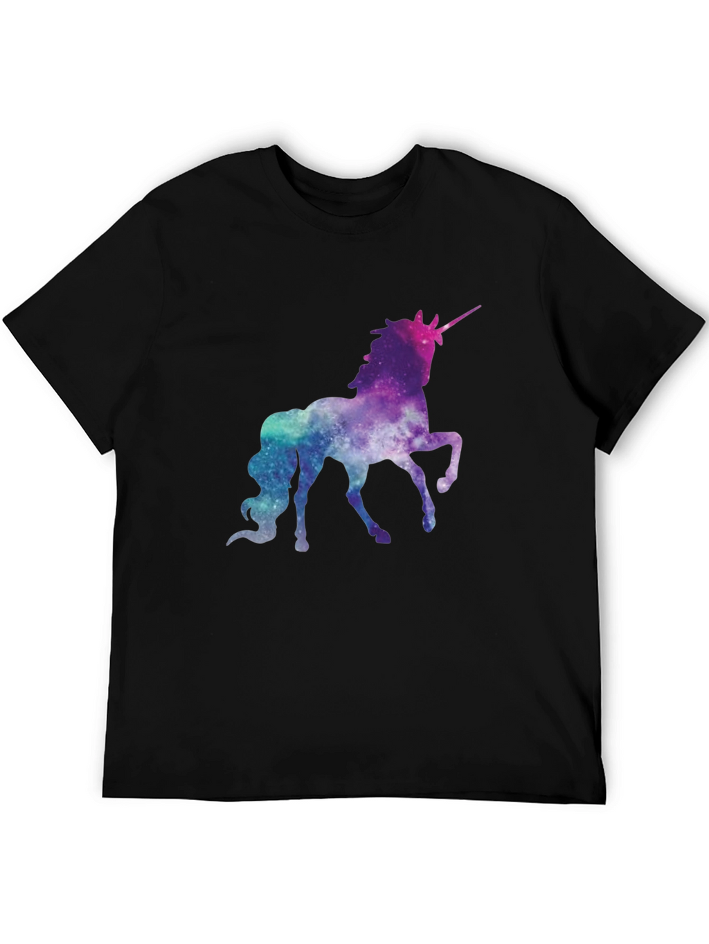 Galaxy Unicorn Graphic Tee - Black
