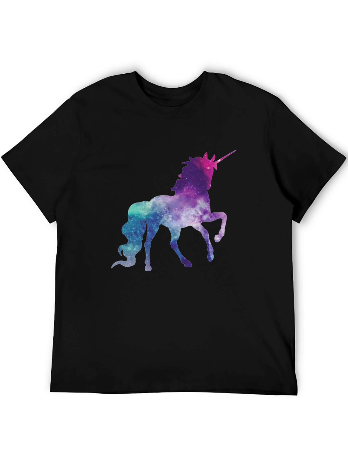 Galaxy Unicorn Graphic Tee - Black