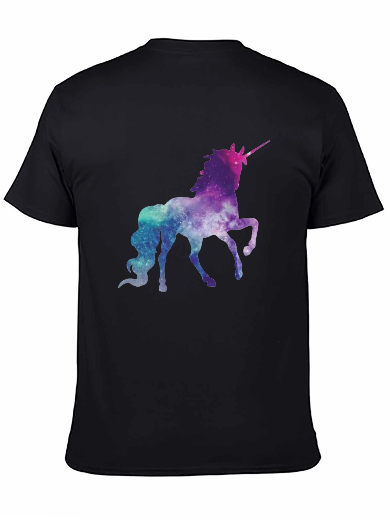 Galaxy Unicorn Graphic Tee - Black